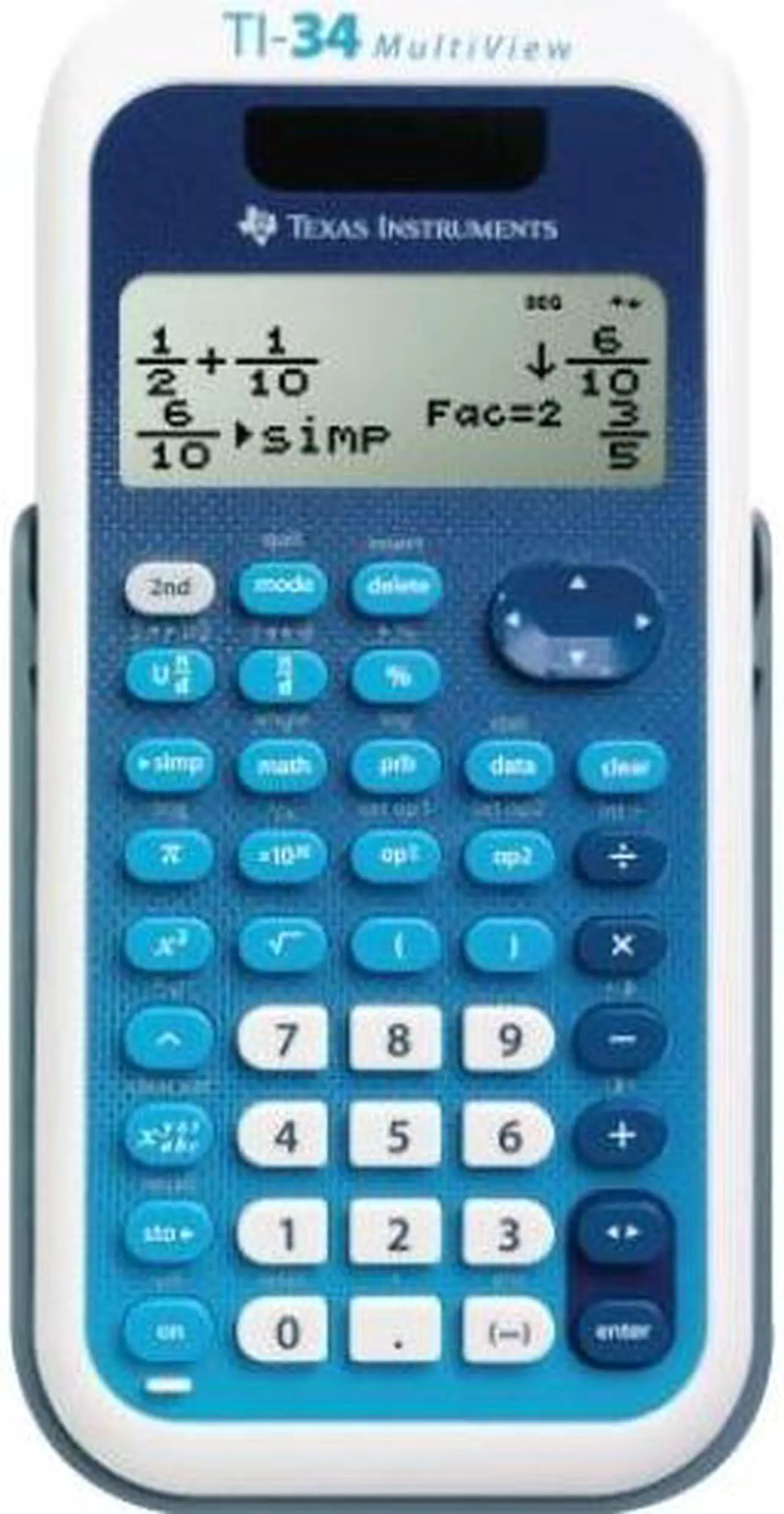 Alt view image 2 of 9 - Texas Instruments TI-34 MultiView Scientific Calculator - White, Blue