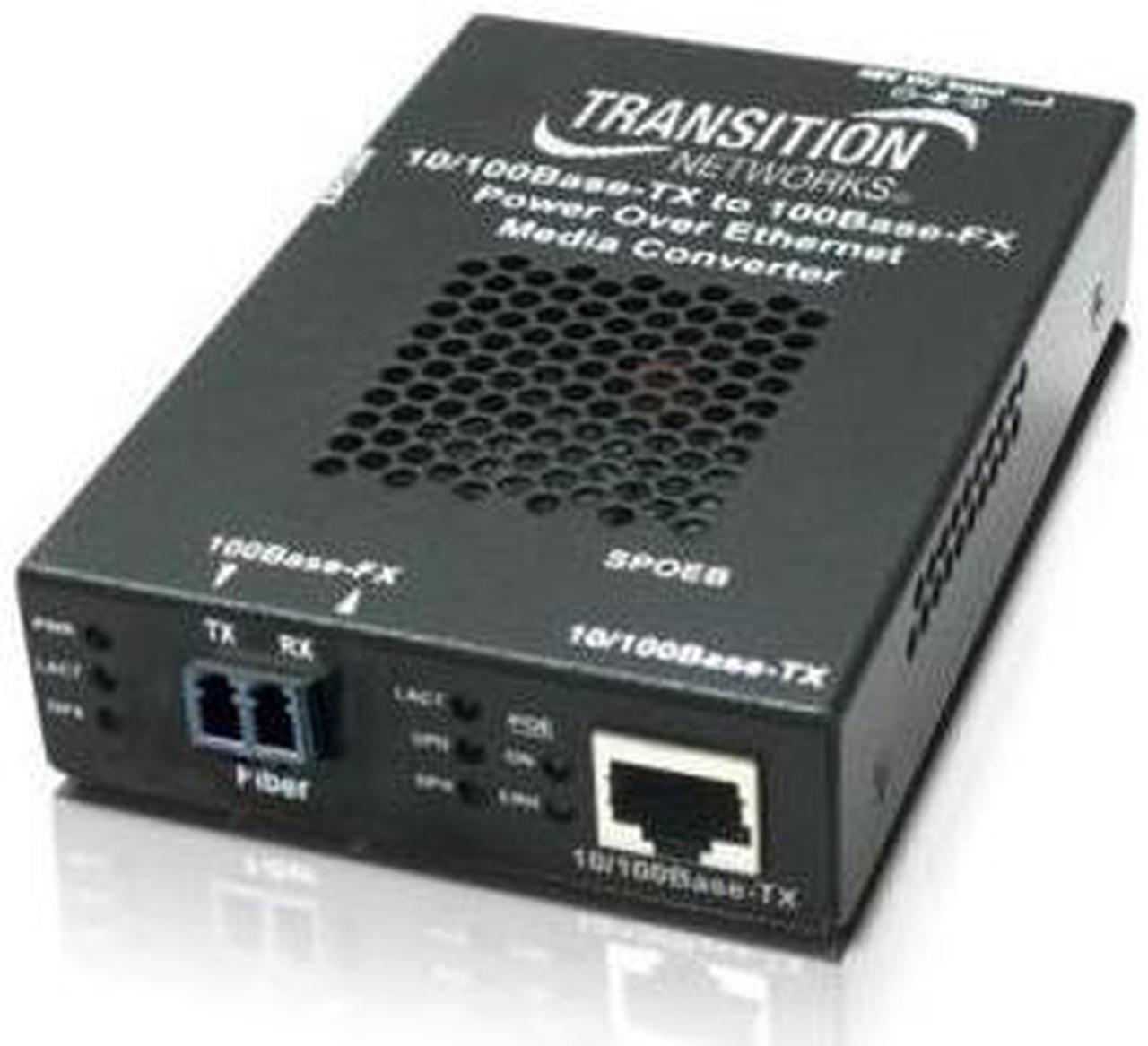 Alt view image 9 of 17 - Transition Networks Stand-alone Fast Ethernet PoE Media Converter