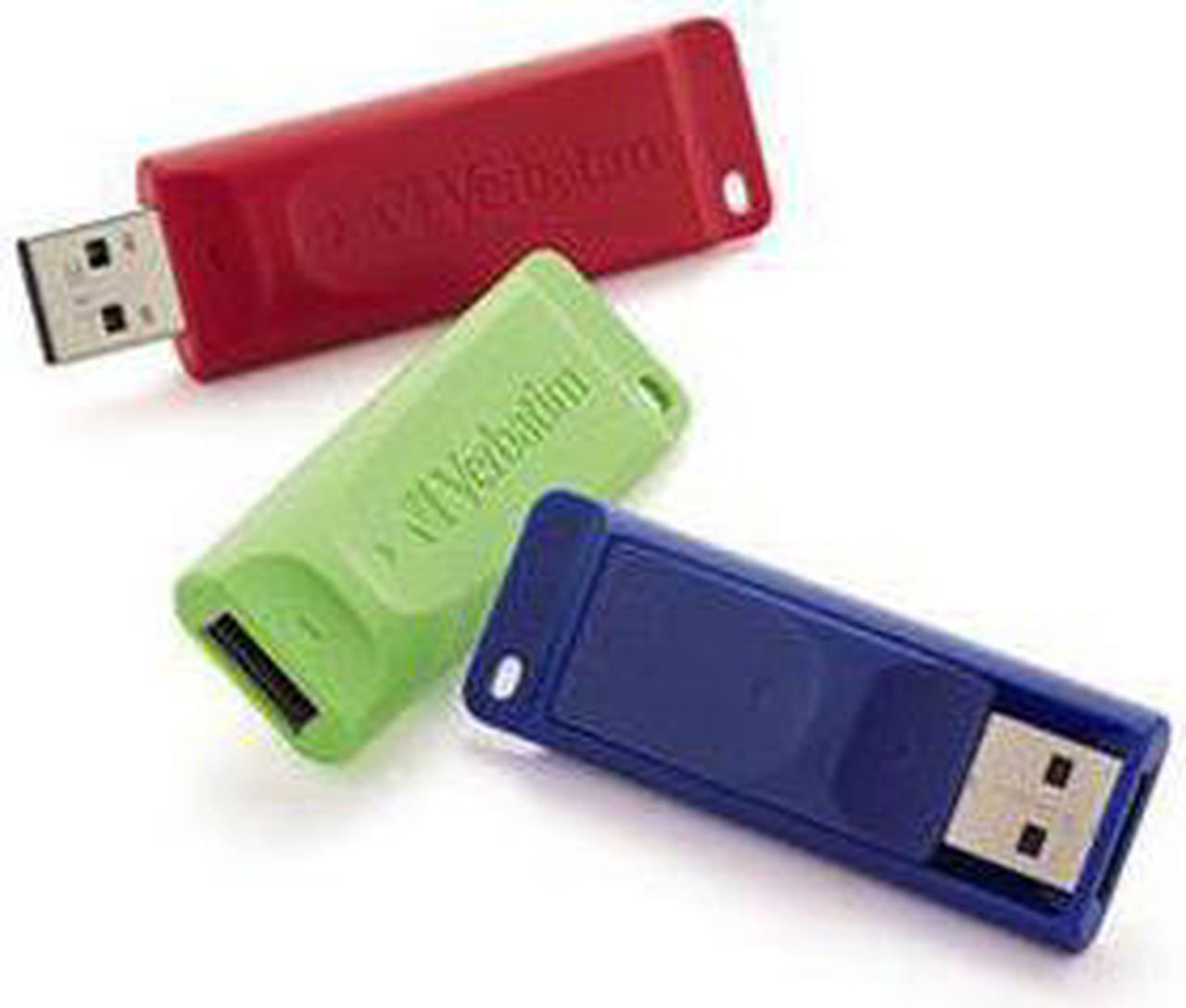 Verbatim Store 'N' Go Usb Flash Drive, 16 Gb, Assorted Colors, 3/Pack 99122