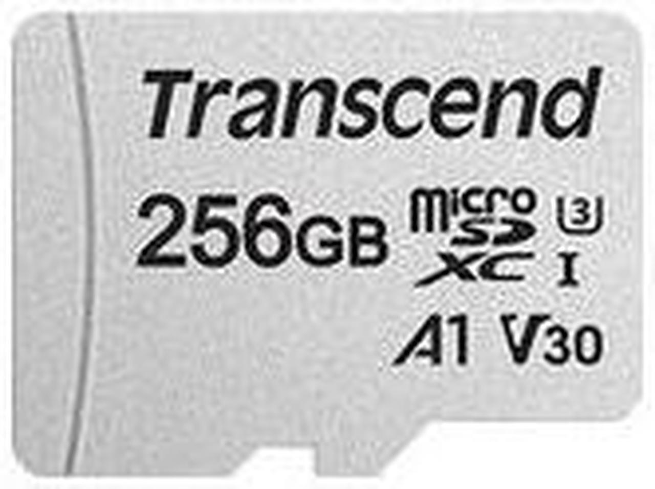 Alt view image 5 of 14 - Transcend 256GB 300S microSDXC CL10 V30 A1 Memory Card with SD Adapter