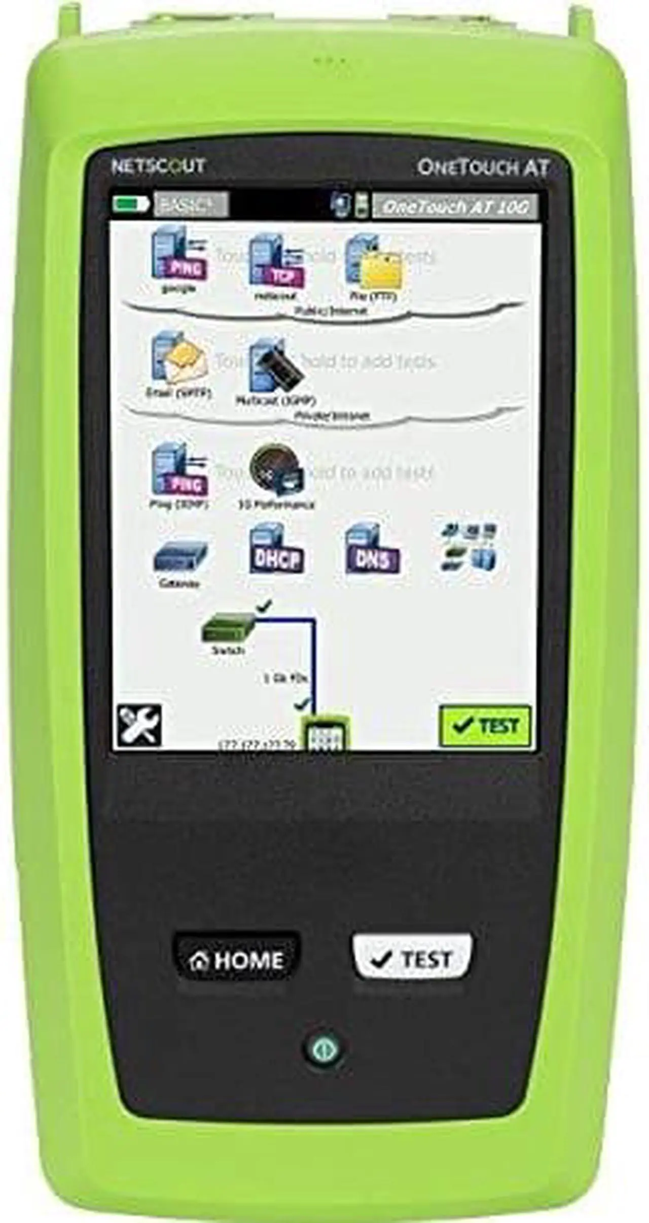Alt view image 2 of 3 - NetScout OneTouch AT 10G Network Assistant - Fiber Optic Cable Testing, Twisted Pair Cable Testing - 1 x Network (RJ-45) - SFP, SFP+ - Twisted Pair, Optical Fiber - 10 Gigabit Ethernet, Gigabit Ethern