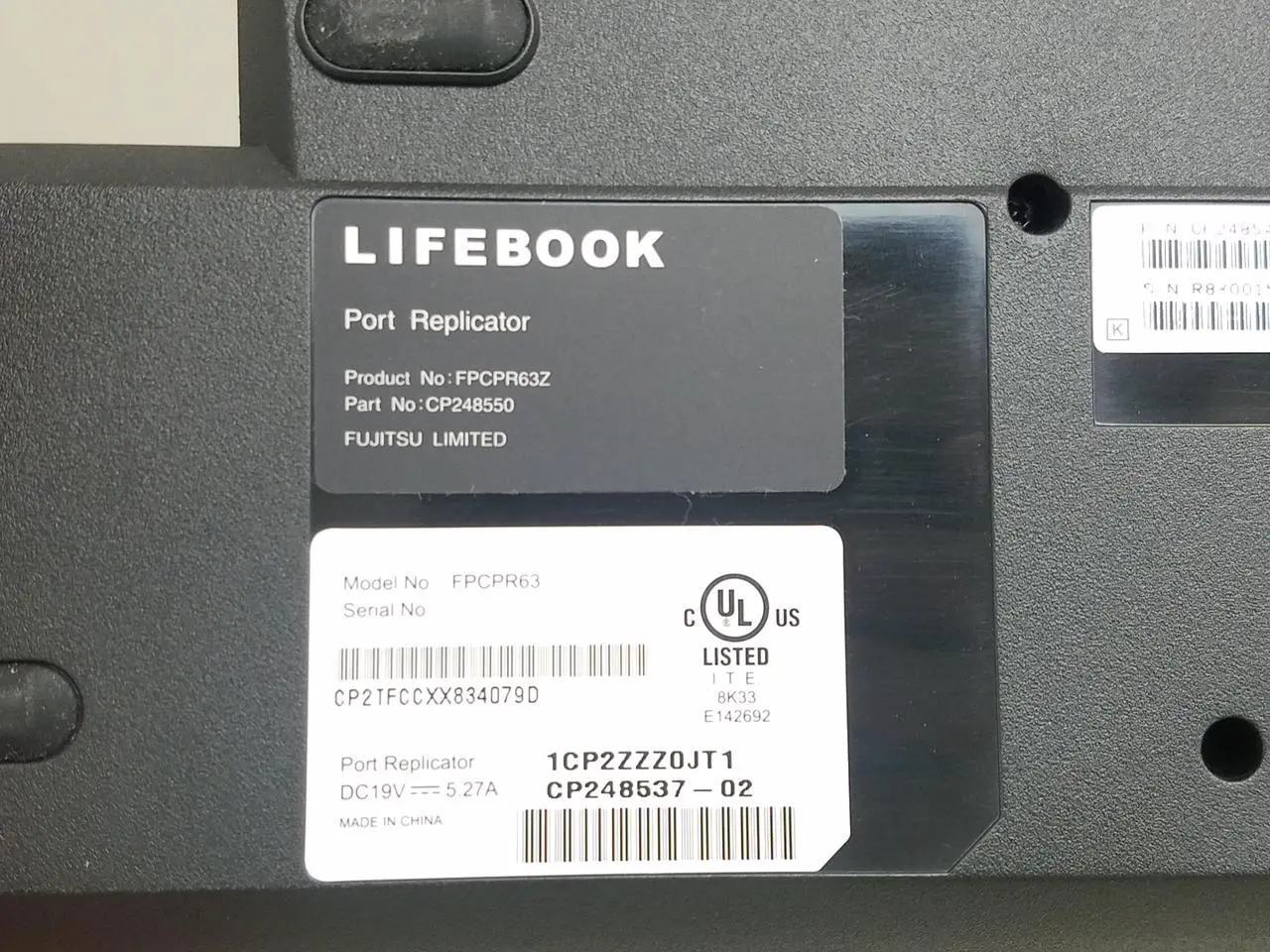 Alt view image 4 of 4 - Fujitsu CP248548-01 Laptop Port Replicator Docking Station for Lifebook FPCPR63Z
