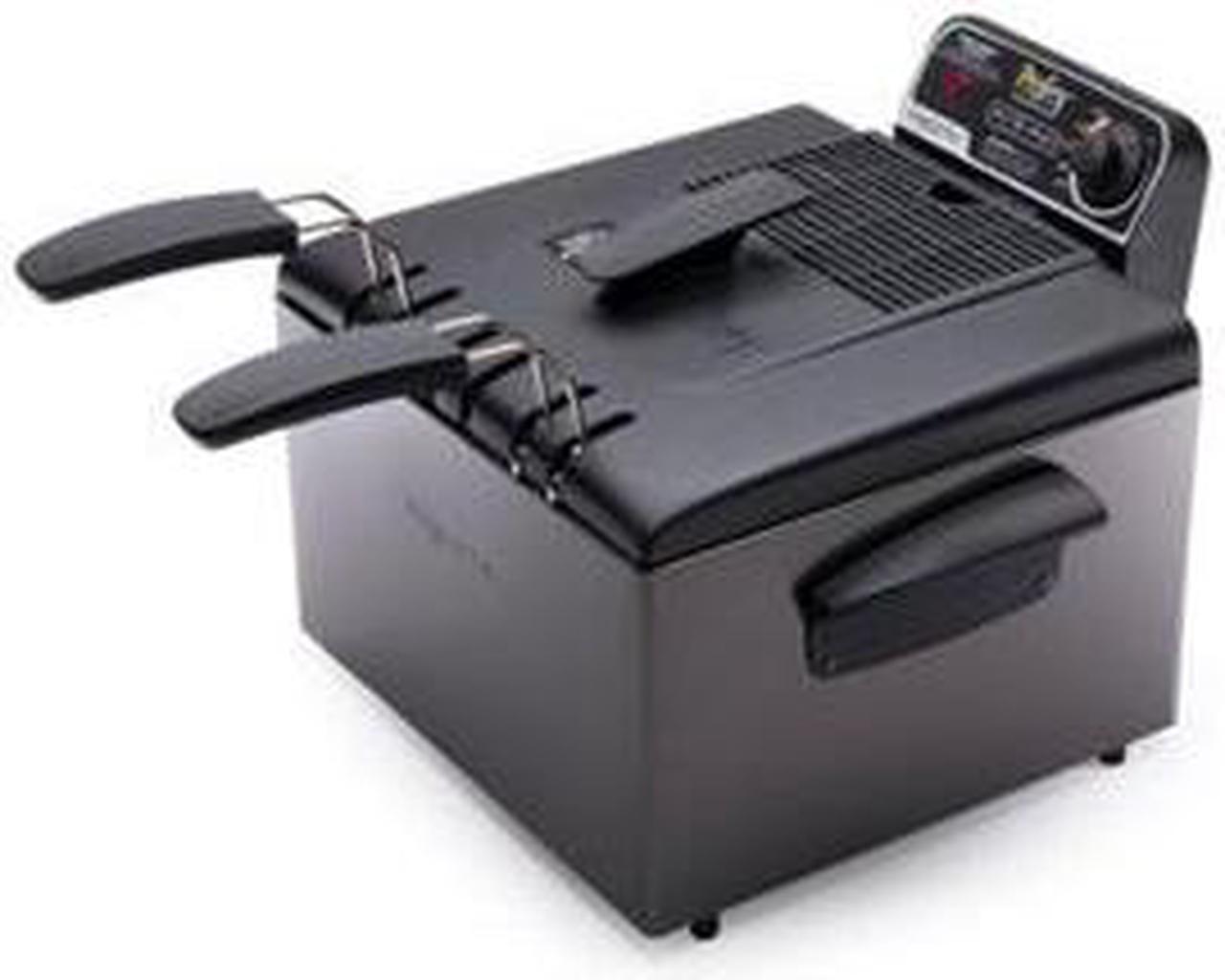 Alt view image 5 of 10 - PRESTO Dual Basket Deep Fryer, Black Stainless Steel (05489)