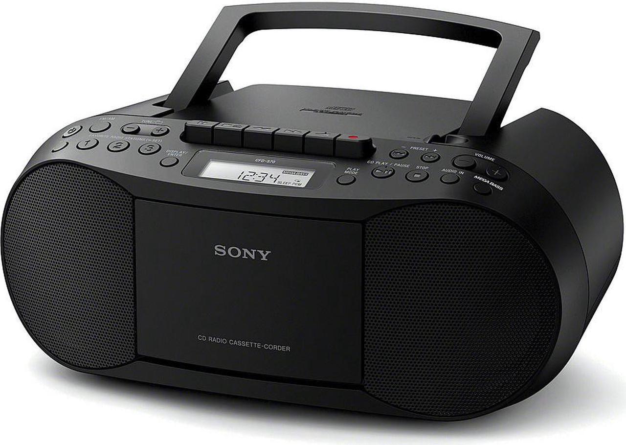 Alt view image 4 of 11 - Sony Stereo CD/Cassette Boombox Home Audio Radio - Black