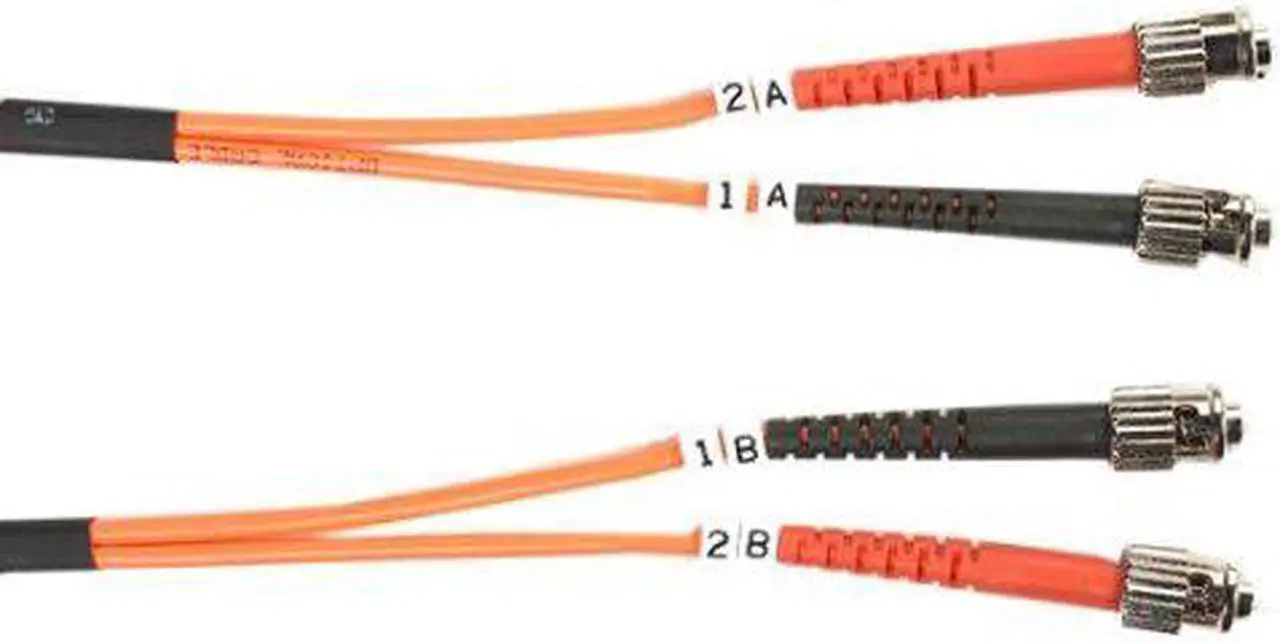 Main image of Black Box FO625-001M-STST Connect OM1 62.5-Micron Multimode Fiber Optic Patch Cable - OFNR PVC, ST-ST, Orange, 1-m (3.2-ft.)