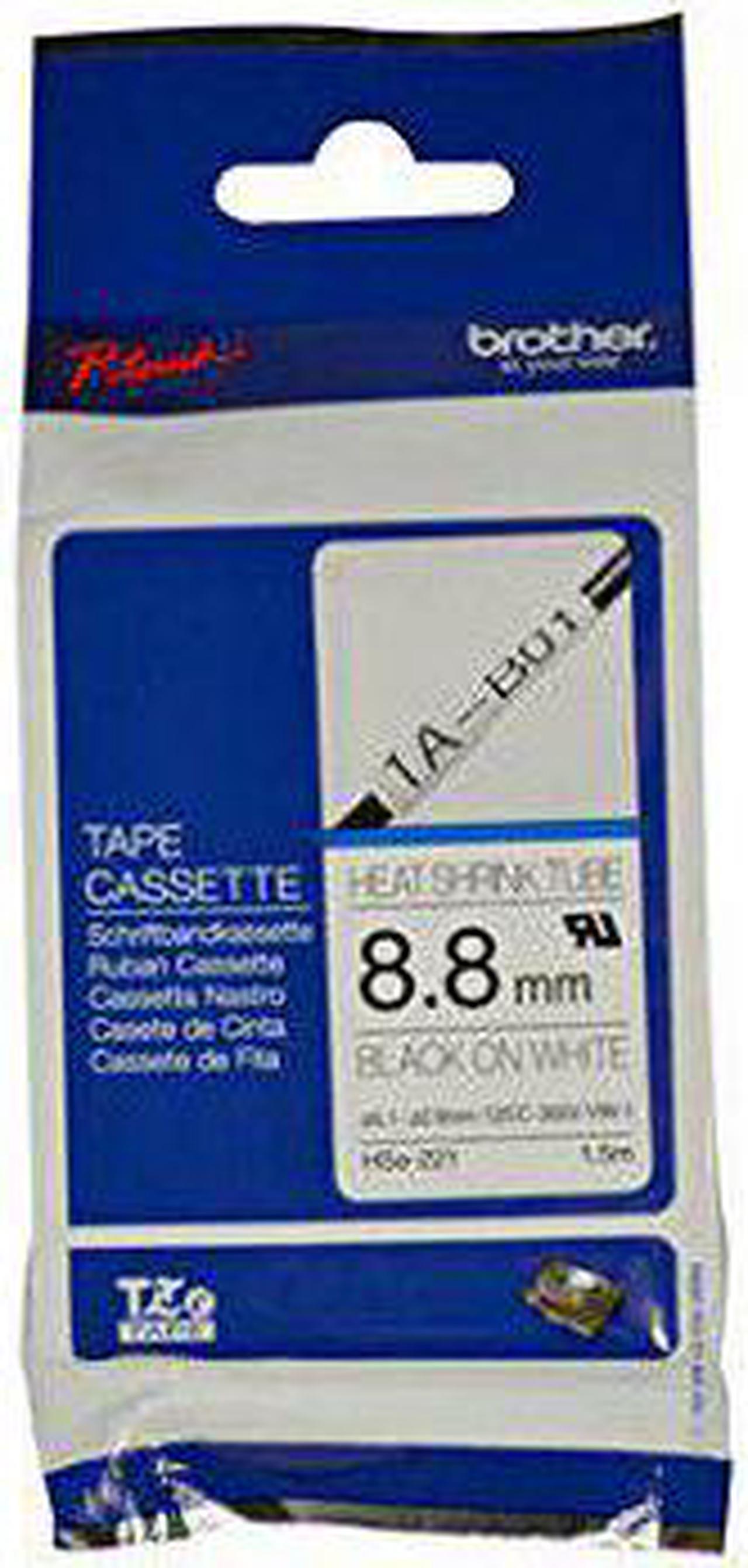 Alt view image 3 of 8 - Brother 8.8mm (0.34in) x 1.5m (4.9ft) Size Heat Shrink Tubing - Black on White