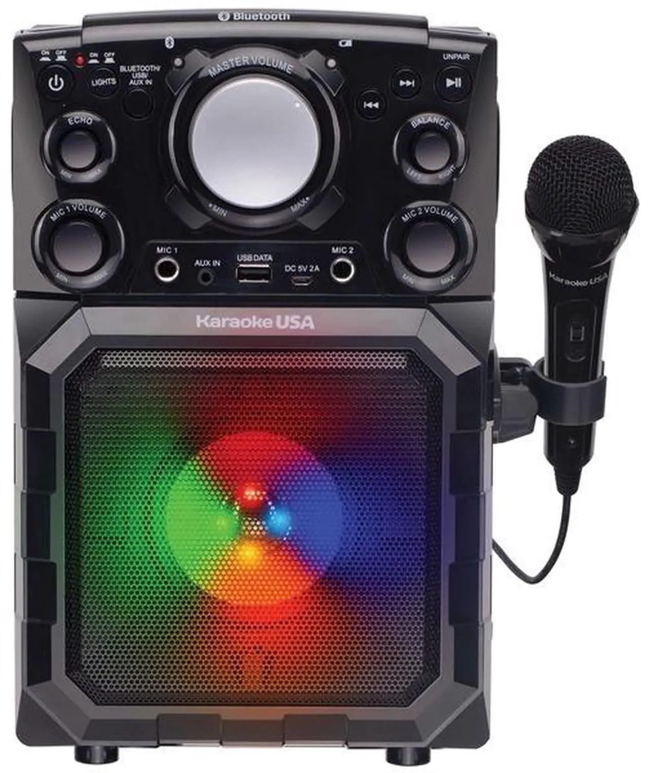 Alt view image 7 of 12 - Karaoke USA GQ410 Portable MP3 Karaoke Player system - Black