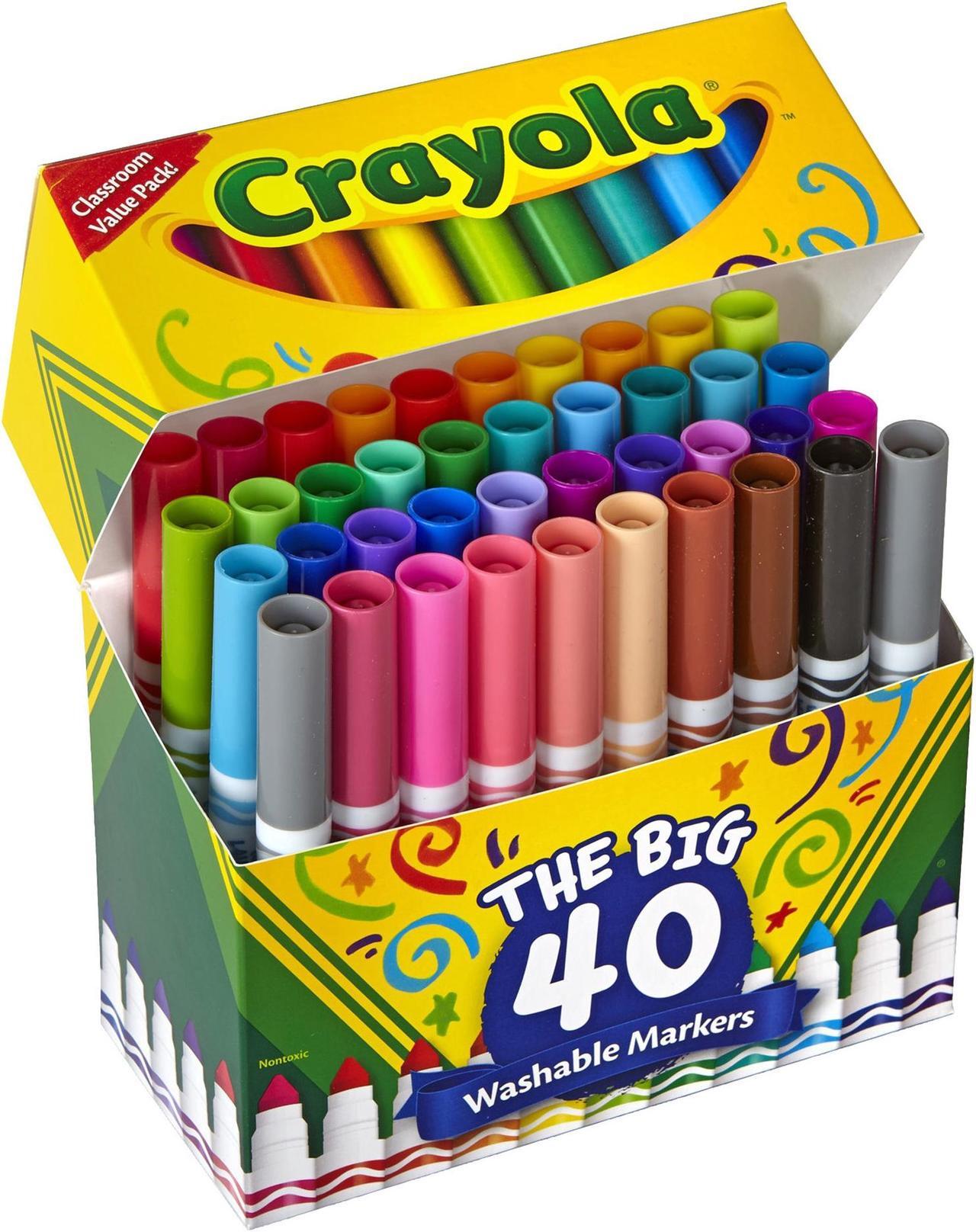 Alt view image 12 of 20 - Crayola Marker,Washable,40/St,Ast 587858