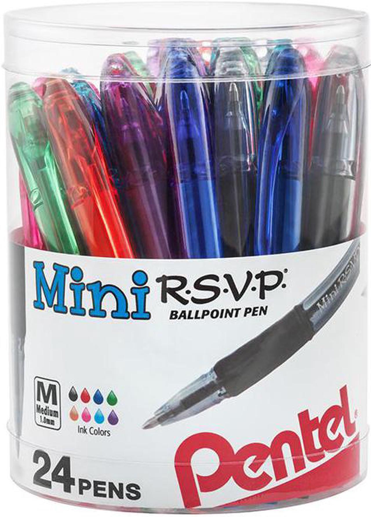 Alt view image 3 of 12 - Pentel BK91MN24M R.S.V.P. Mini Ballpoint Pen, 1 Mm, Assorted Ink, 24/Pack