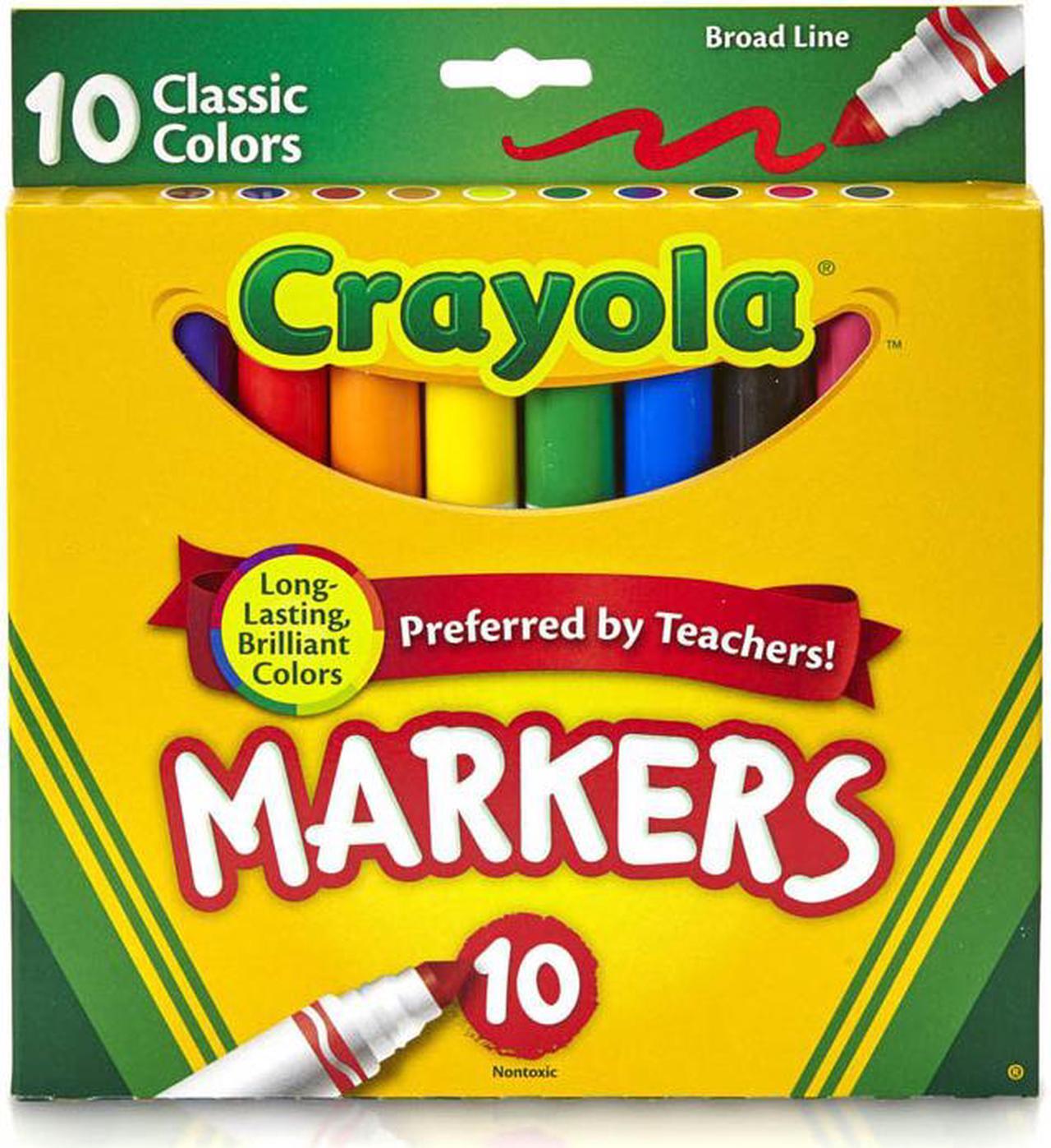 Main image of Crayola Non-Washable Markers Broad Point Classic Colors 10/Set 587722