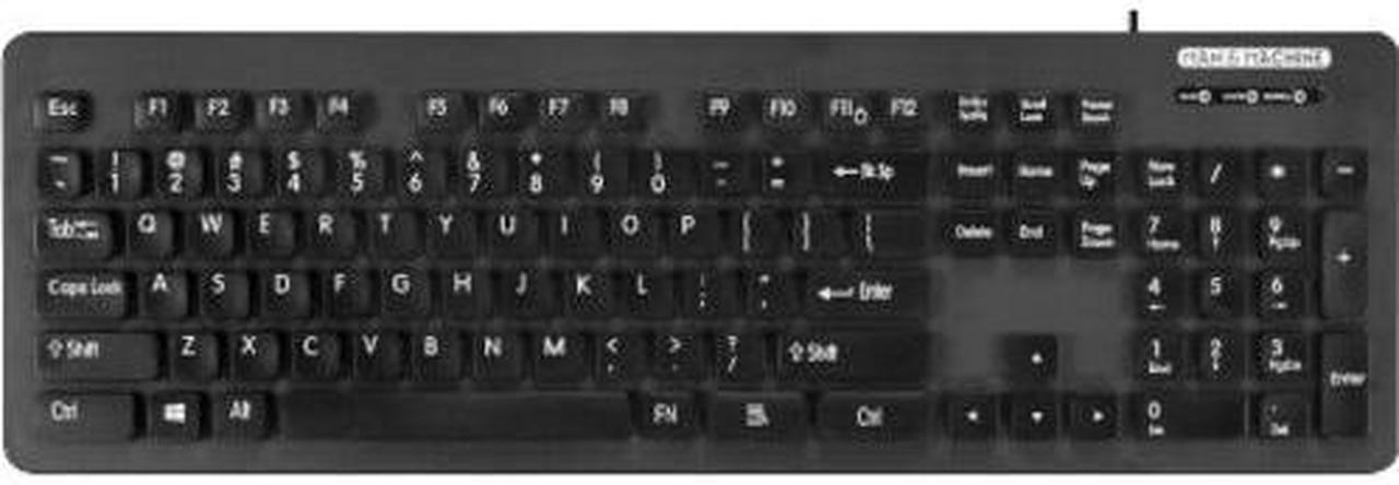 LCOOL KEYBOARD (BLACK) - OPEN STYLE, WASHABLE, VALUE KEYBOARD. LOCKABLE FOR EASI