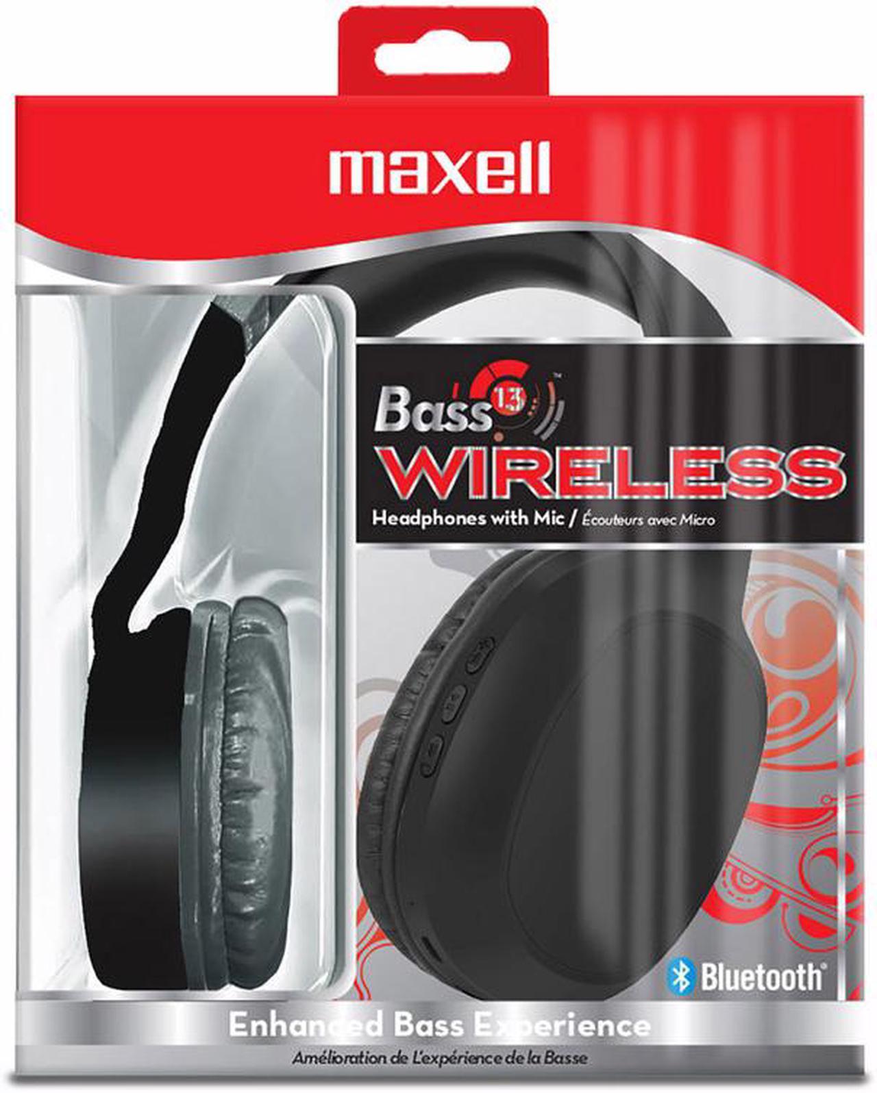 Maxell Bass 13 Wireless Headphone with Mic, Black 199793