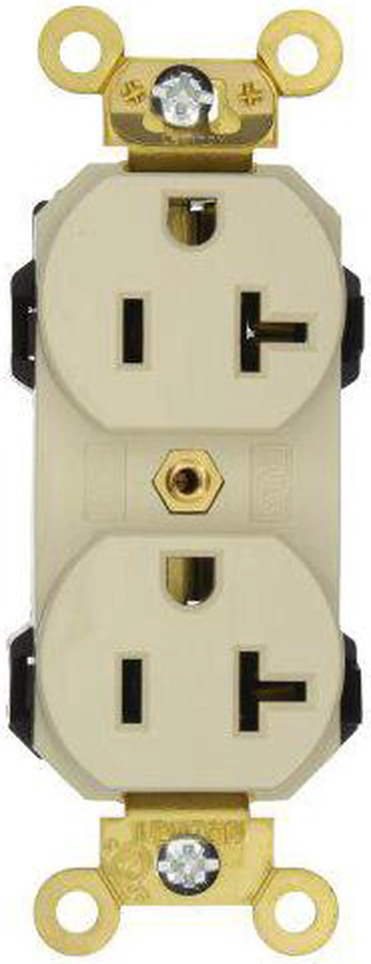 Main image of Leviton Ivory LEV-LOK Industrial Receptacle Duplex Outlet 20A M5362-I Boxed