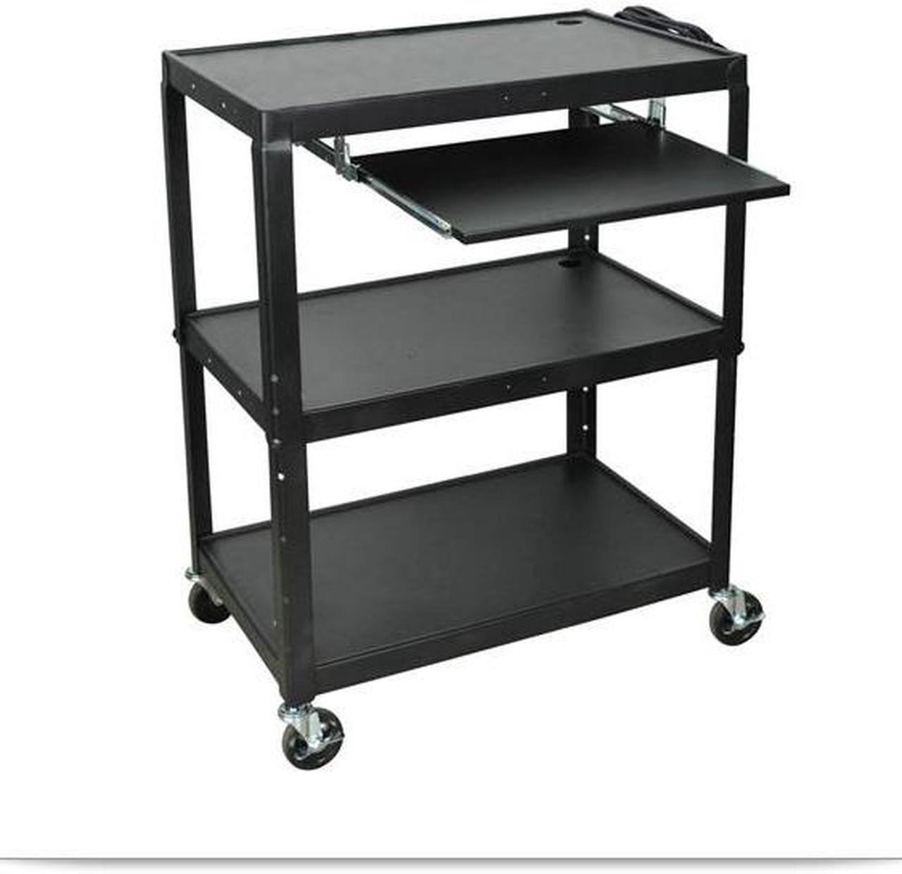 Main image of Luxor Adjustable Steel A/V Cart with Keyboard Shelf