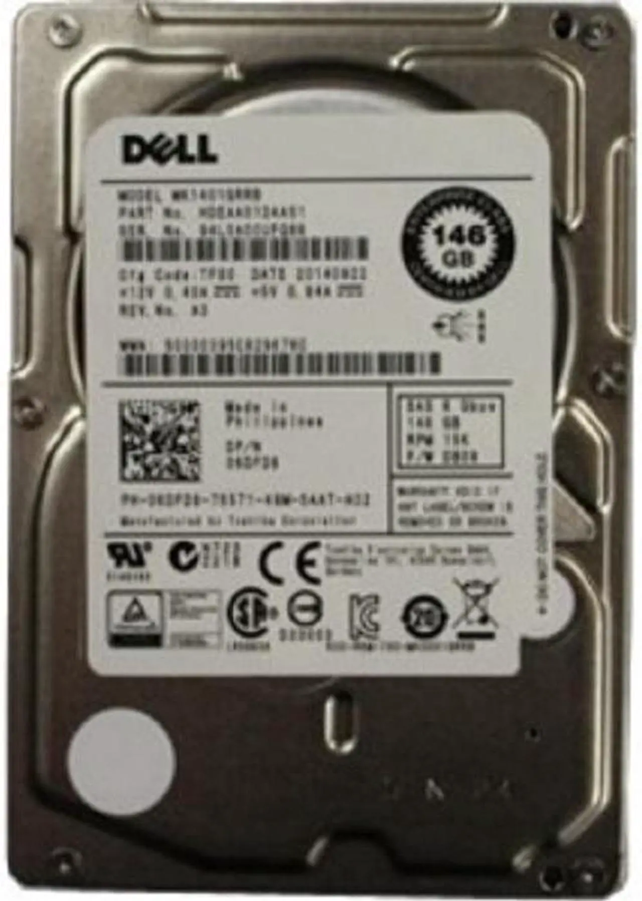 Alt view image 3 of 3 - Dell 6DFD8 - 146GB 2.5" SAS 15K 6Gb/s HS Hard Drive