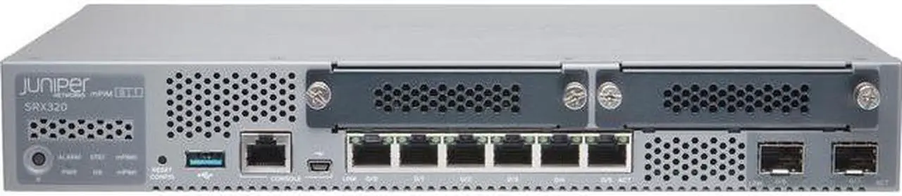 Alt view image 6 of 7 - Juniper Networks - SRX320 - Juniper SRX320 Router - 6 Ports - PoE Ports - Management Port - 4 Slots - Gigabit Ethernet -