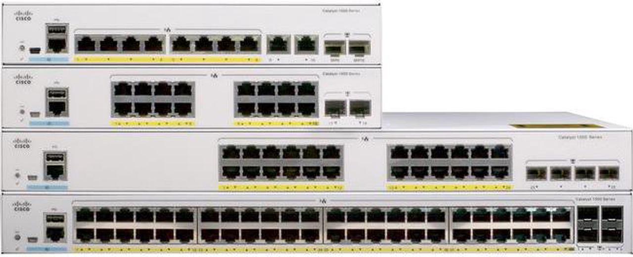 CISCO Catalyst 1000 C1000-8T-E-2G-L Switch 8 x 10/100/1000 Ethernet ports, 2 x 1G SFP and RJ-45 Combo Uplinks, with External PS