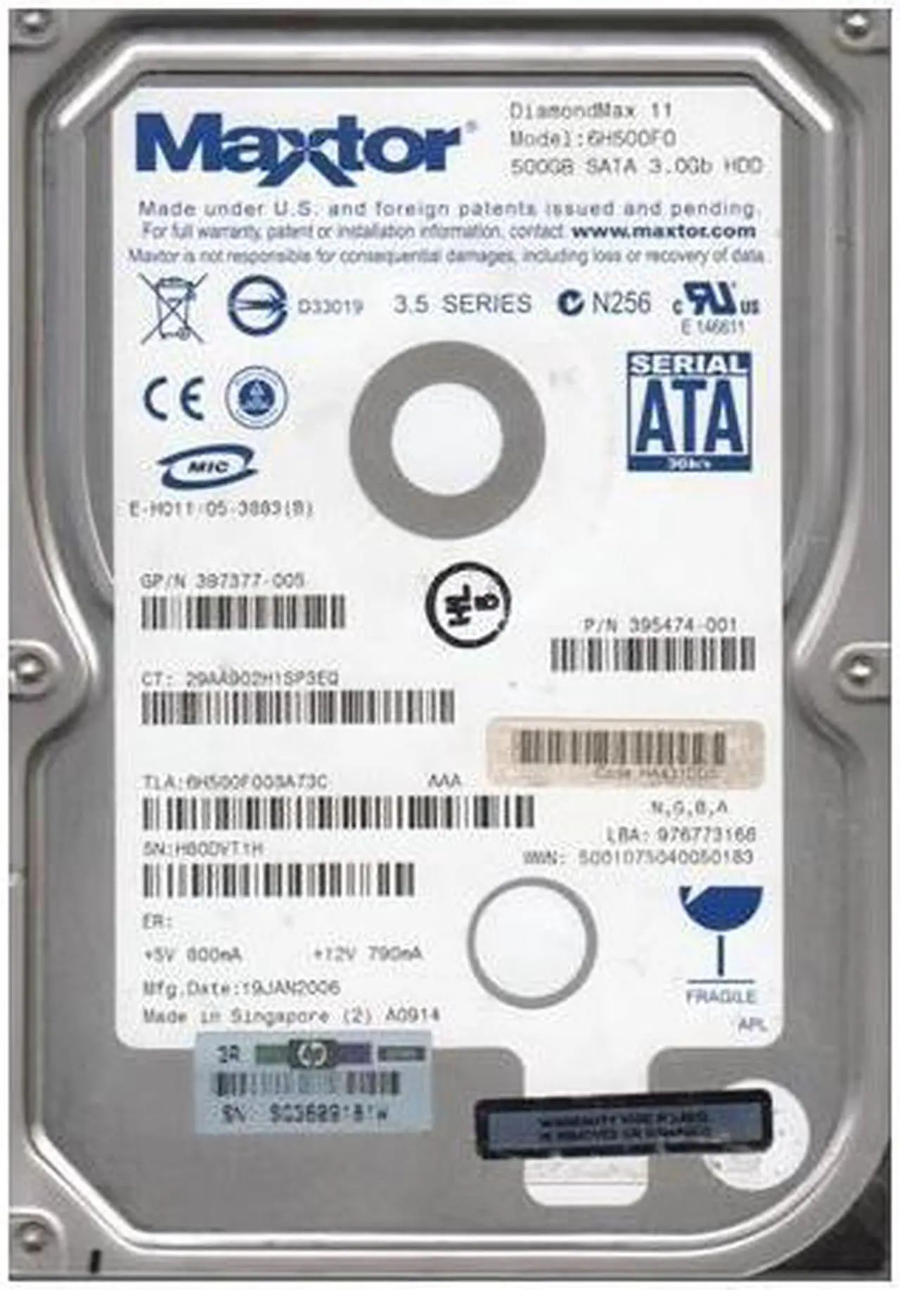 Main image of Maxtor 6Y160M0 DiamondMax Plus 9 160 GB Hard Drive - 3.5" Internal - SATA (SATA/150)