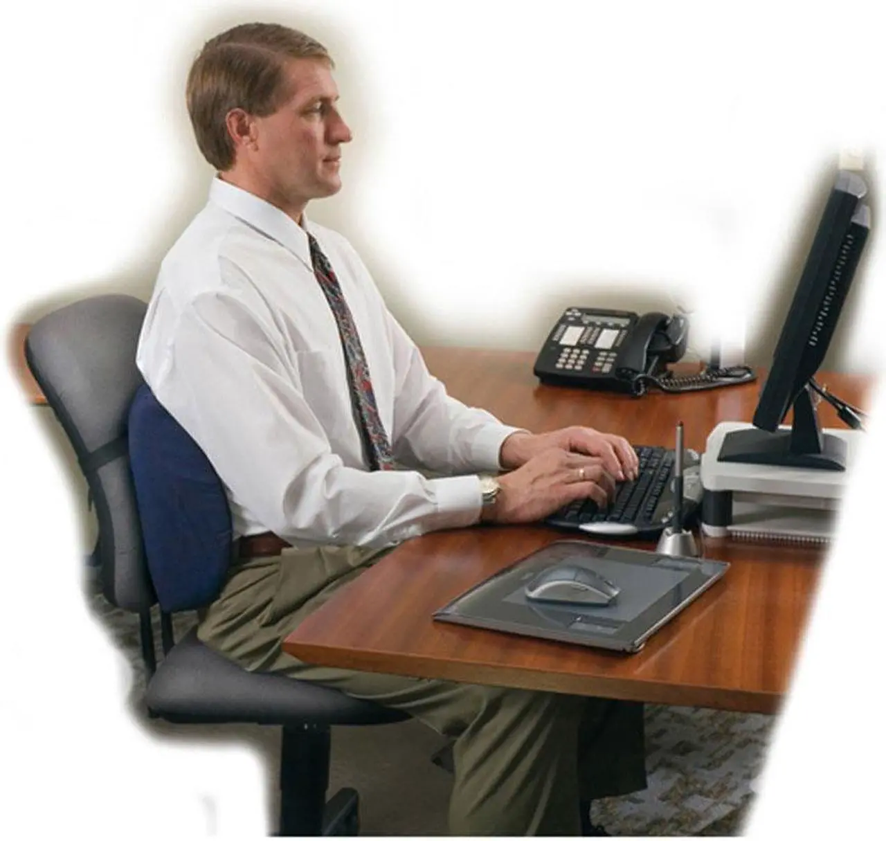 Alt view image 2 of 5 - Sitback Standard Lumbar Back Support  13 x 14 Blue 400NAVY