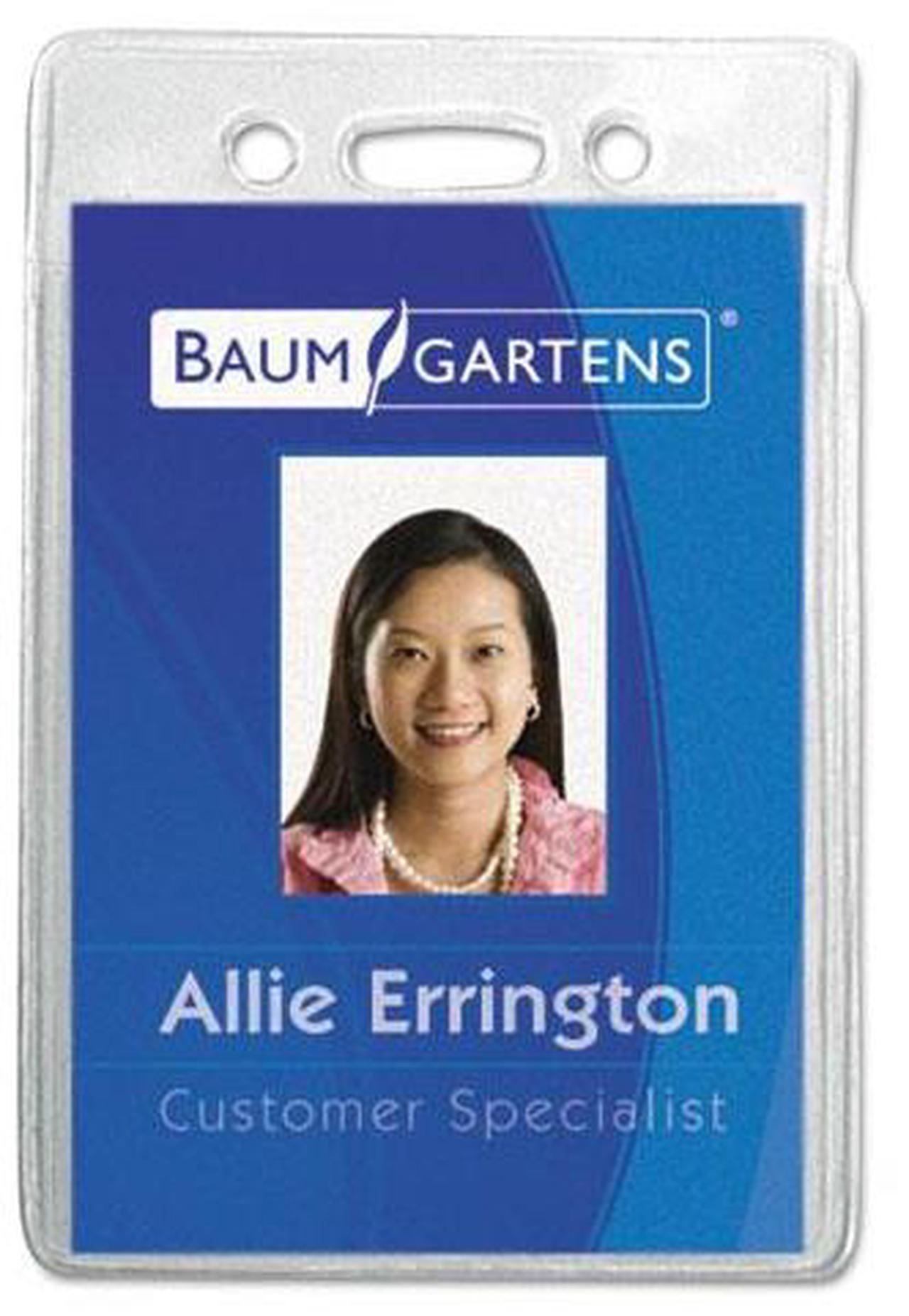 Alt view image 5 of 12 - Baumgartens Vinyl Badge Holder Punched Vert 2-3/8"x3-3/8" 12/PK CL 67820