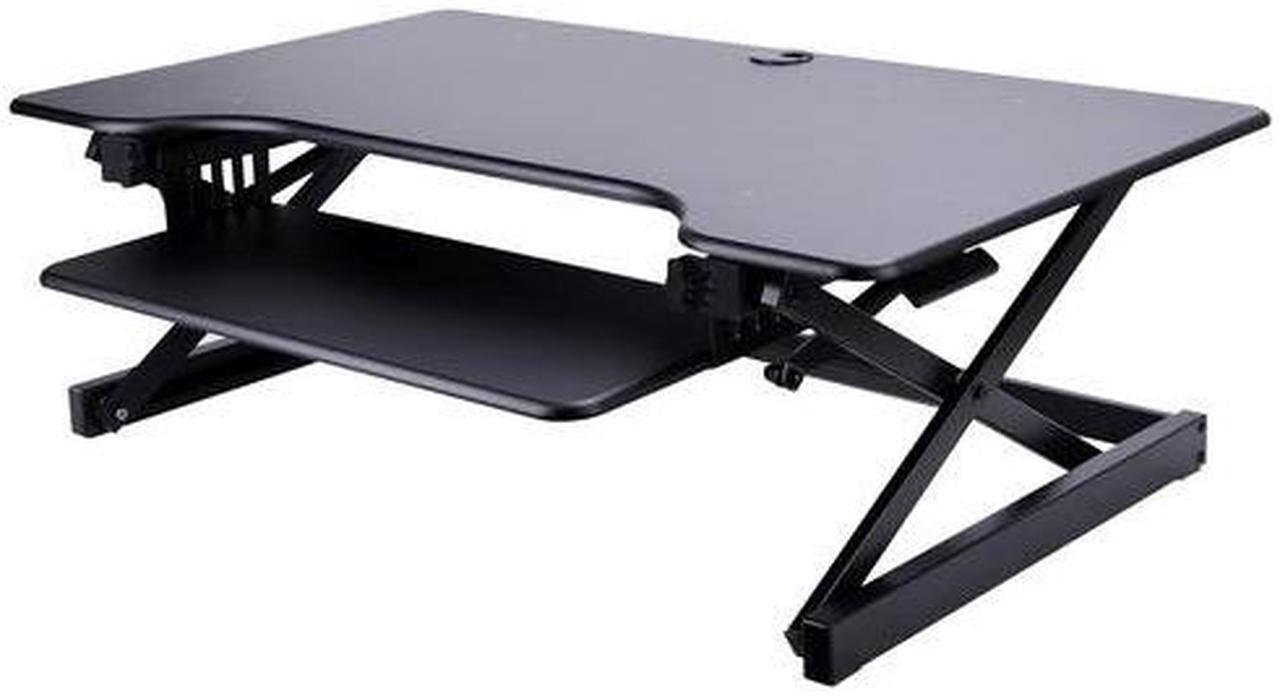 Alt view image 11 of 12 - Lorell Deluxe Adjustable Desk Riser - 20" Height x 38" Width x 24" Depth - Desktop - Black  LLR99759