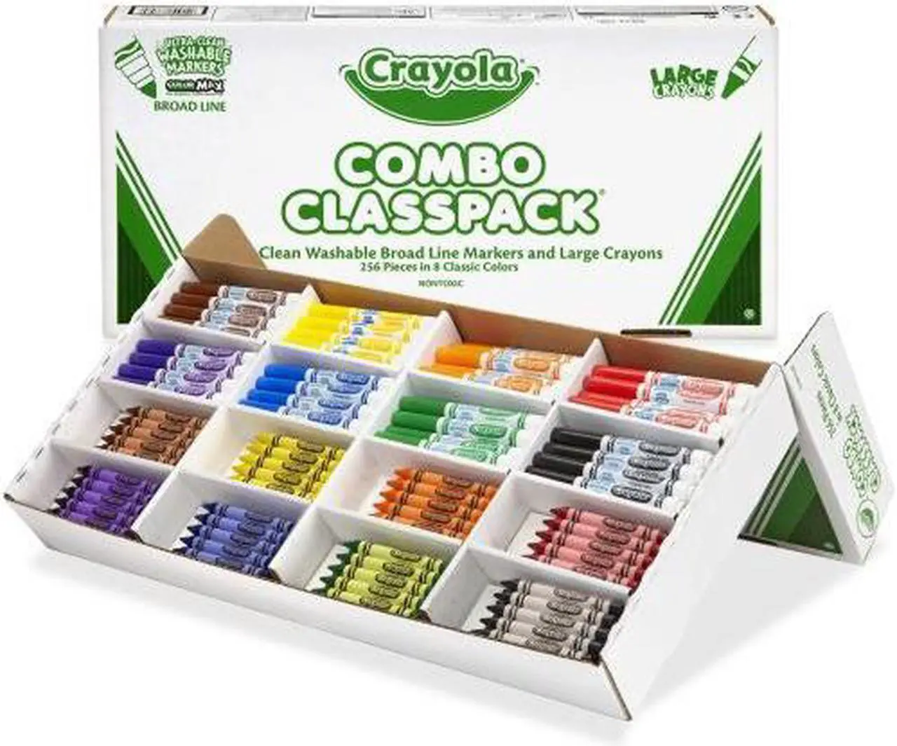 Alt view image 7 of 20 - Crayola. 523348 Classpack Crayons w/Markers, 8 Colors, 128 Each Crayons/Markers, 256/Box