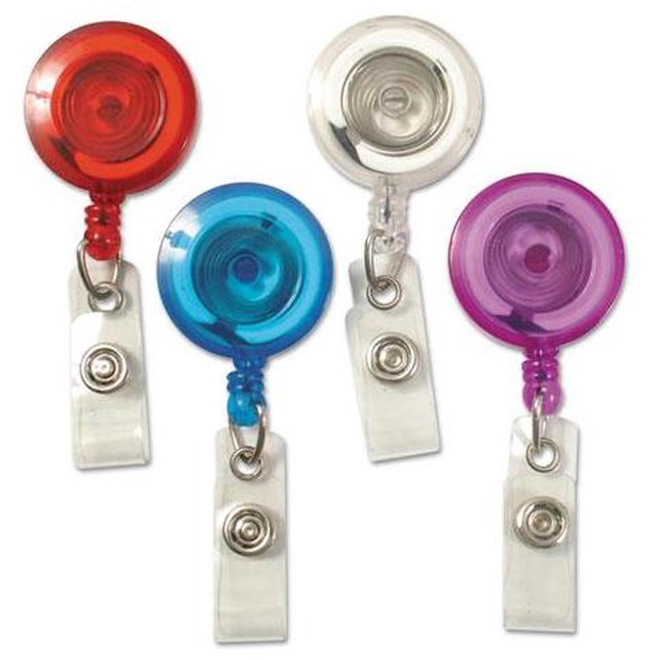 Alt view image 5 of 9 - Baumgartens ID Card Reel w/ Belt Clip 30"L 4/PK Translucent RD BE CL PE 68884