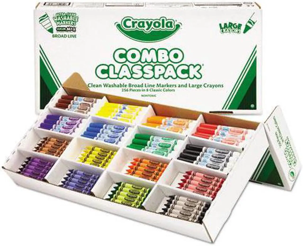 Alt view image 6 of 20 - Crayola. 523348 Classpack Crayons w/Markers, 8 Colors, 128 Each Crayons/Markers, 256/Box