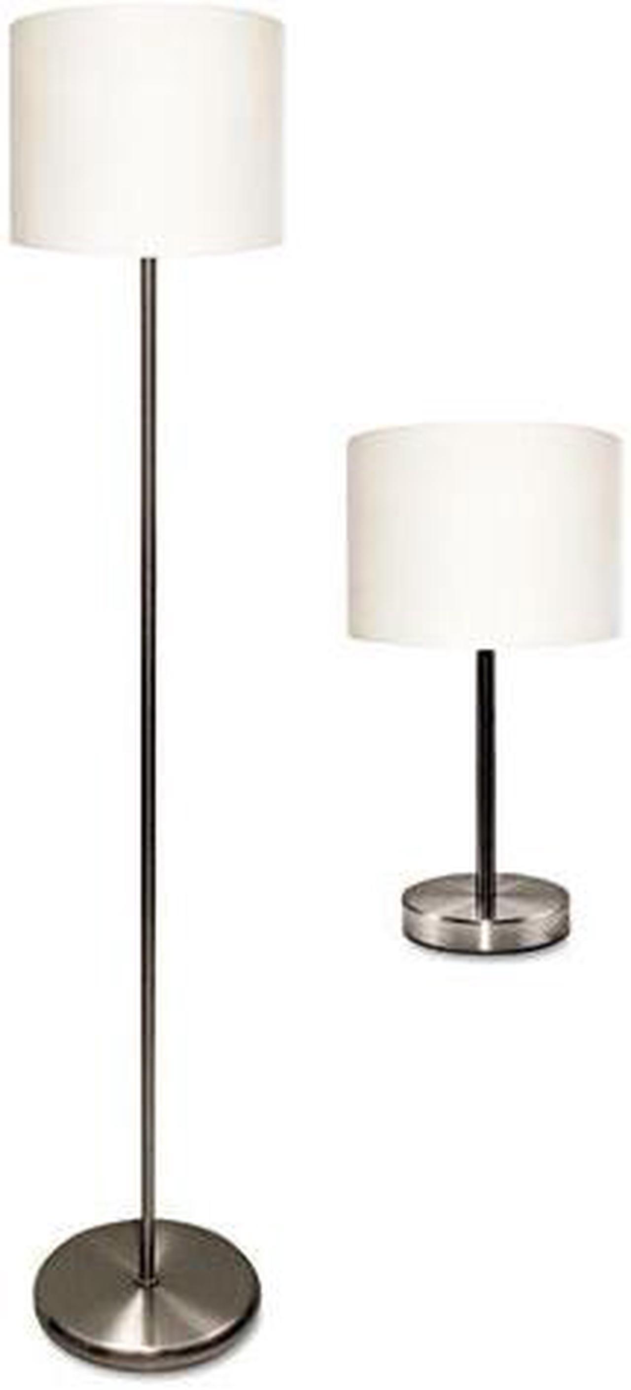 Alt view image 2 of 2 - Luxo - L9135 - Slim Line Lamp Set, Table 12 5/8 High and Floor 61 1/2 High, Silver/White