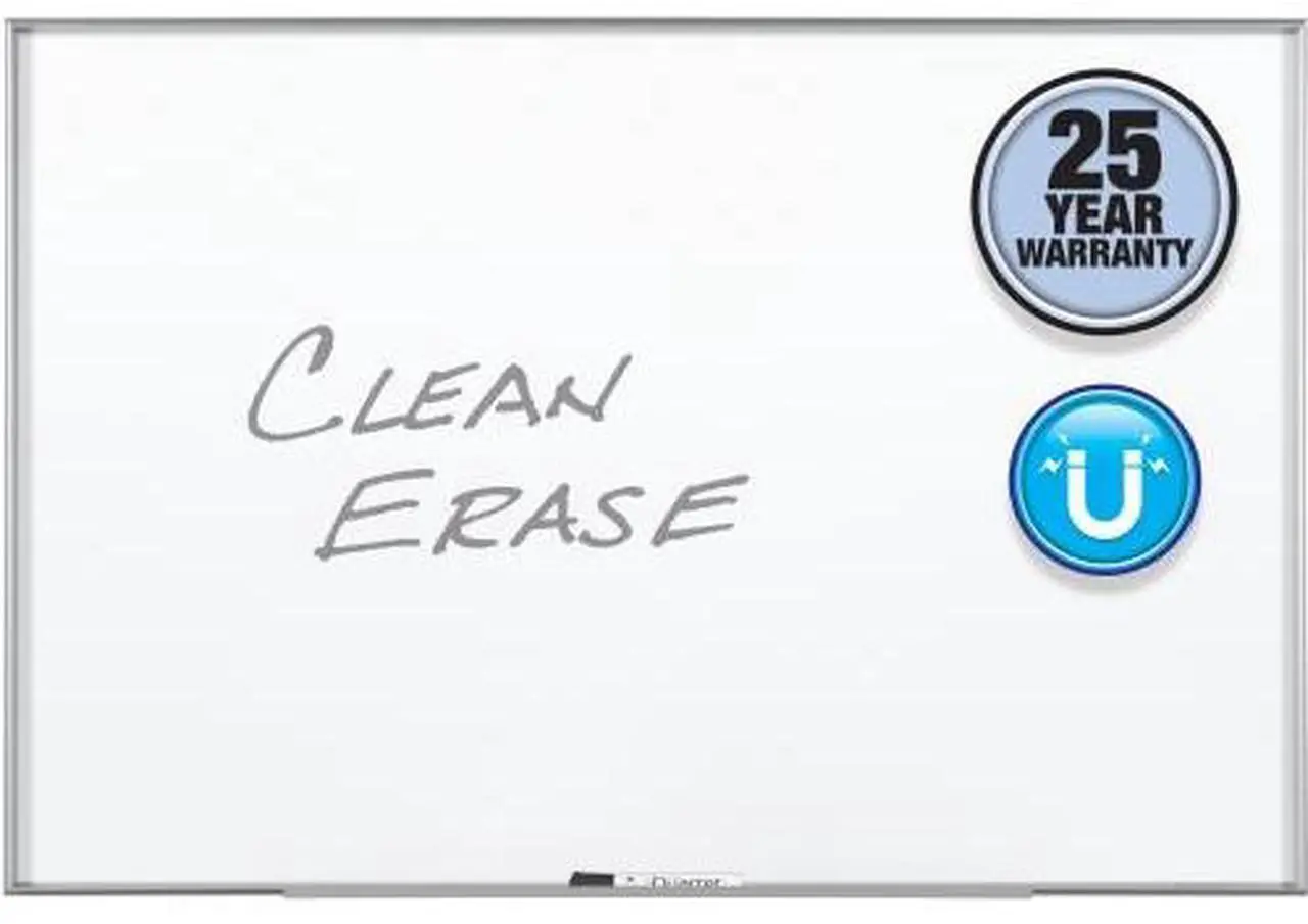 Alt view image 2 of 19 - Fusion Nano-Clean Magnetic Whiteboard 36 x 24 White Surface Silver Aluminum Frame NA3624F