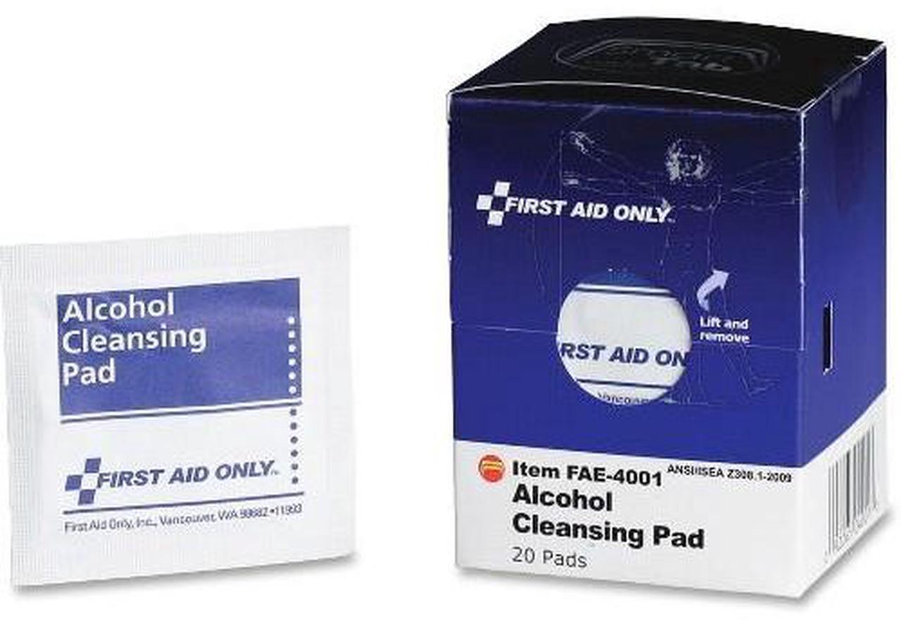 Alt view image 3 of 10 - First Aid Only Inc Alcohol Cleansing Pads 20/BX White FAE4001