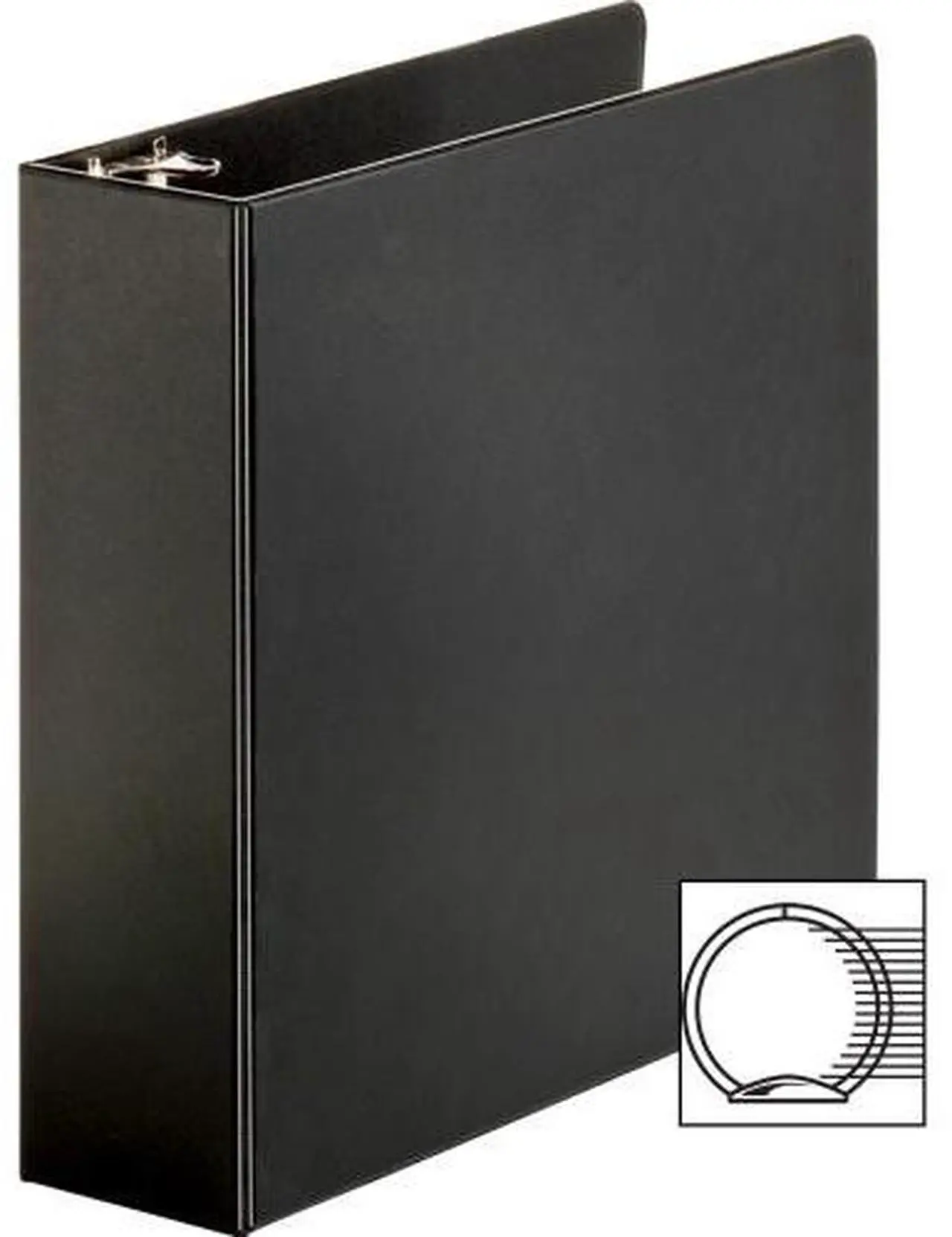 Alt view image 4 of 7 - Business Source Round Ring Binder 3" Capacity 11"x8-1/2" Black 09978