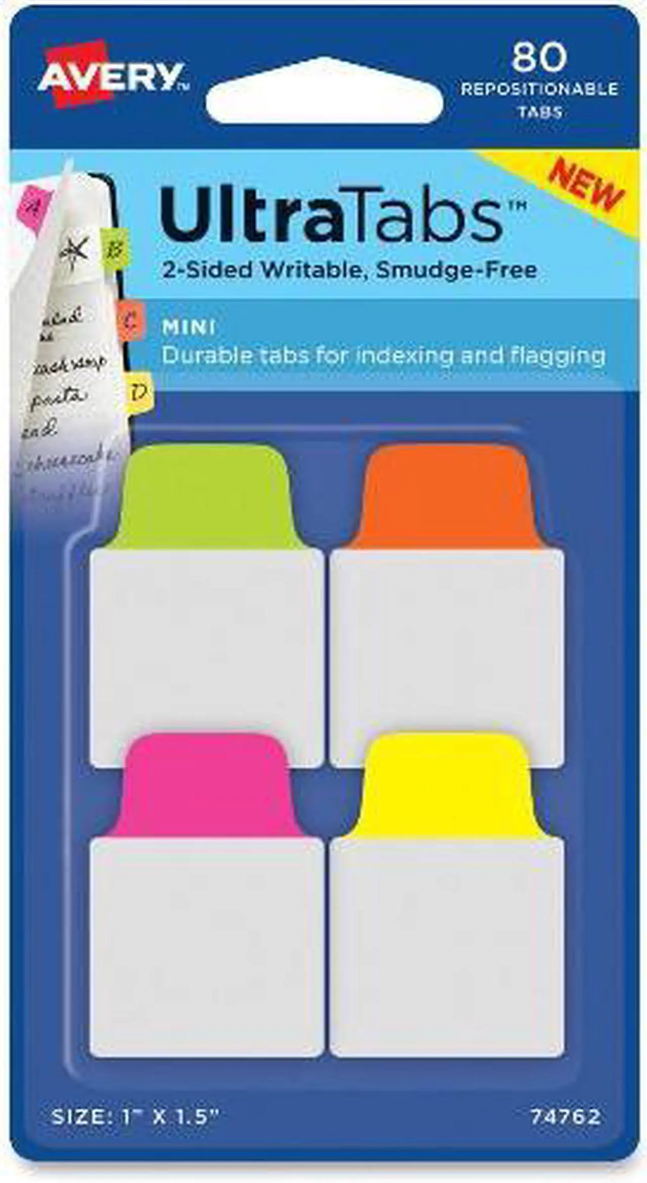 Alt view image 5 of 18 - Ultra Tabs Repositionable Tabs 1 x 1.5 Neon:Green Orange Pink Yellow 80/Pk