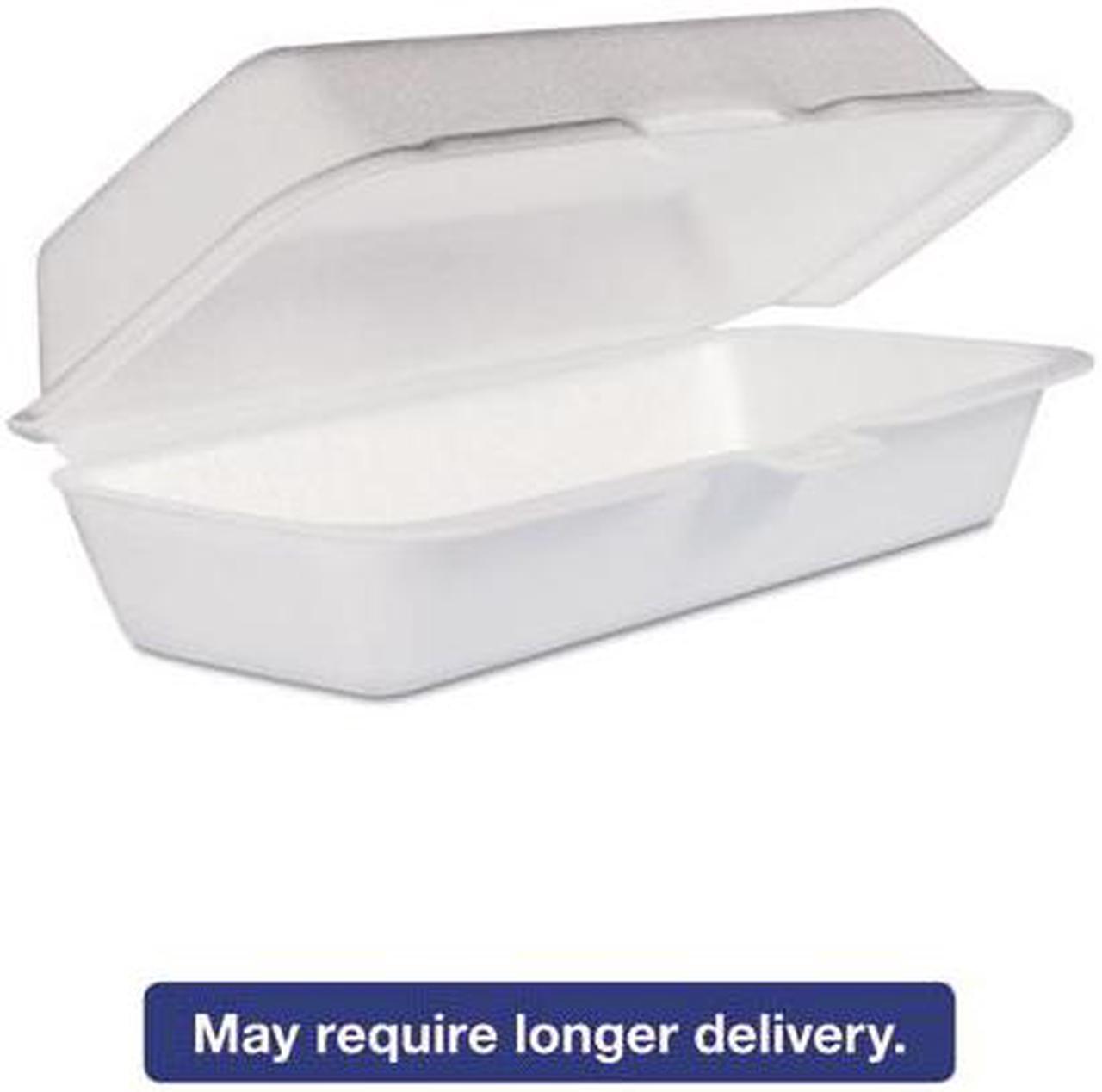 Alt view image 4 of 6 - Foam Hot Dog Container/Hinged Lid, 7-1/1 x3-4/5x2-3/10, White,125/Bag, 4 Bags/Ct
