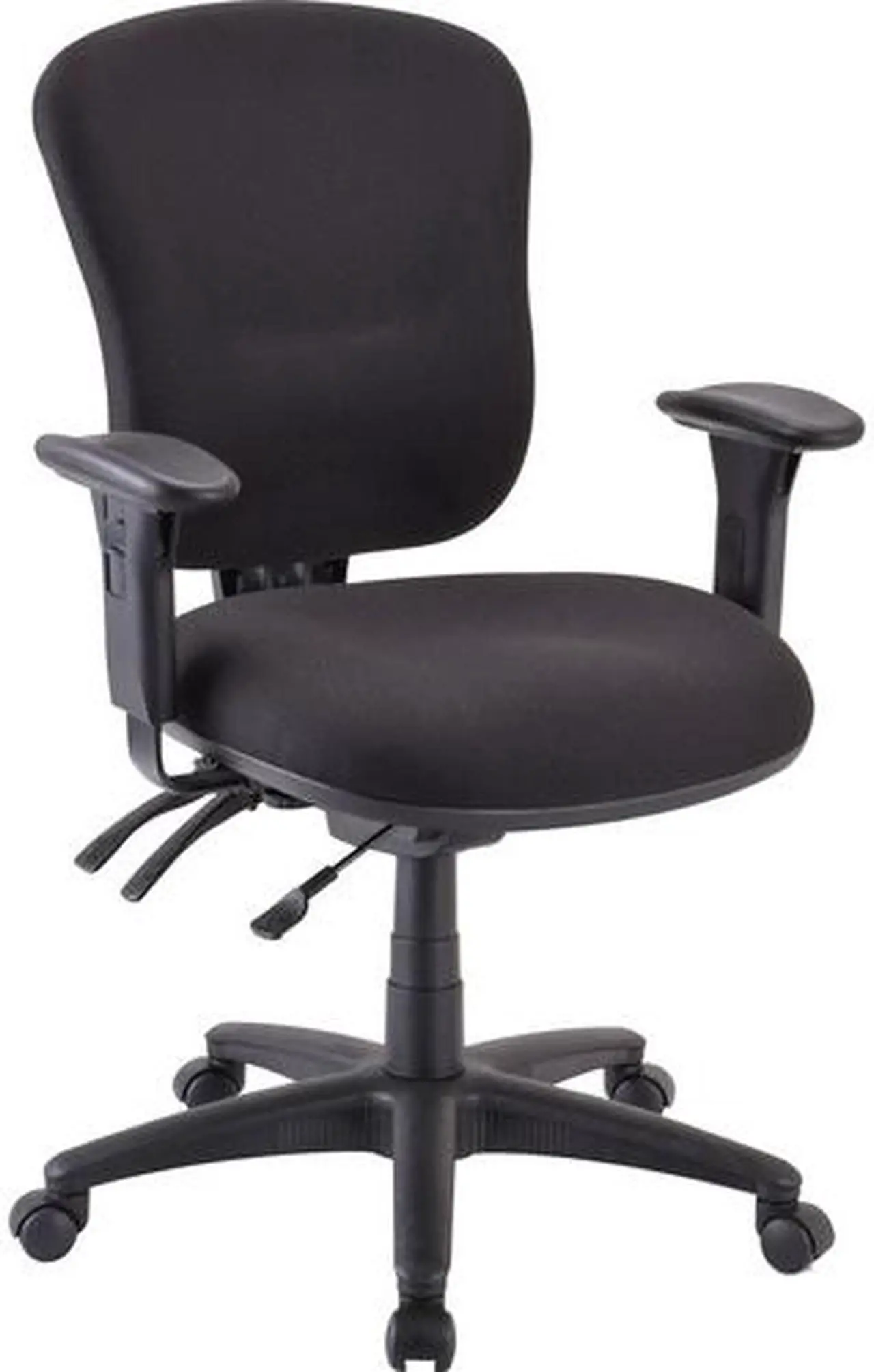 Alt view image 6 of 15 - Lorell Mid-back Task Chair 26-3/4"x26"x39-1/4"-42" Black 66128