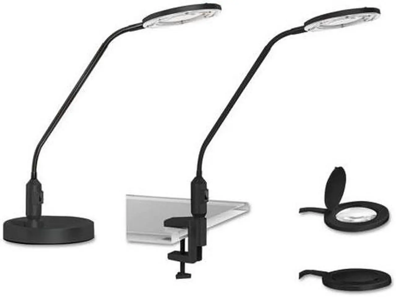 Main image of Desktop LED Magnifier Lamp, 19" High, Black ALELEDM765B