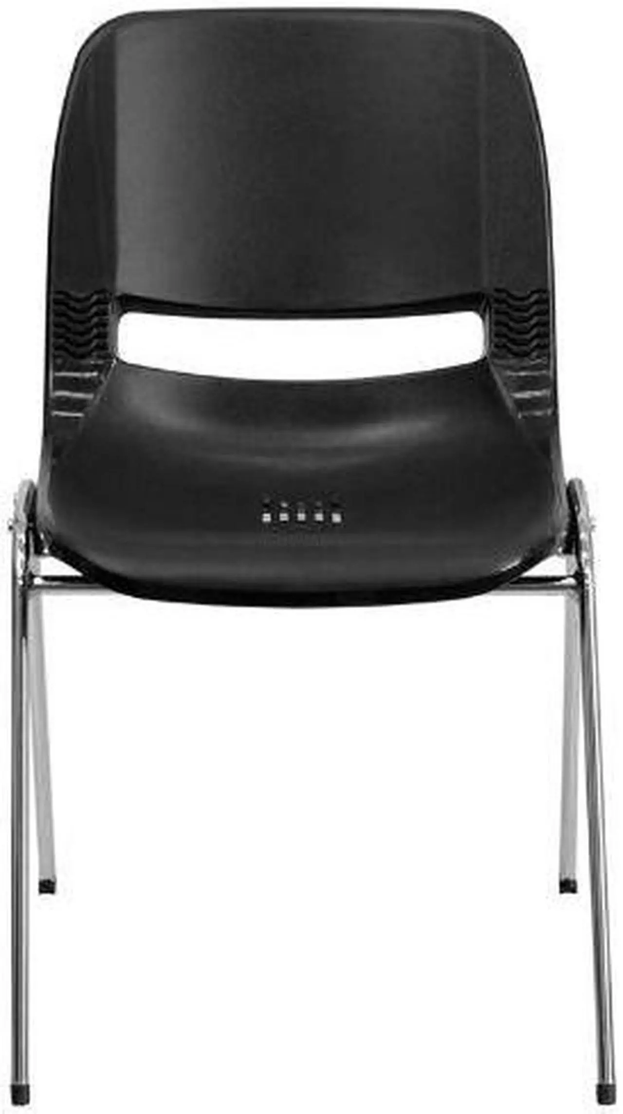 Alt view image 7 of 20 - HERCULES Series 440 lb. Capacity Kid's Black Ergonomic Shell Stack Chair with Chrome Frame and 14" Seat Height