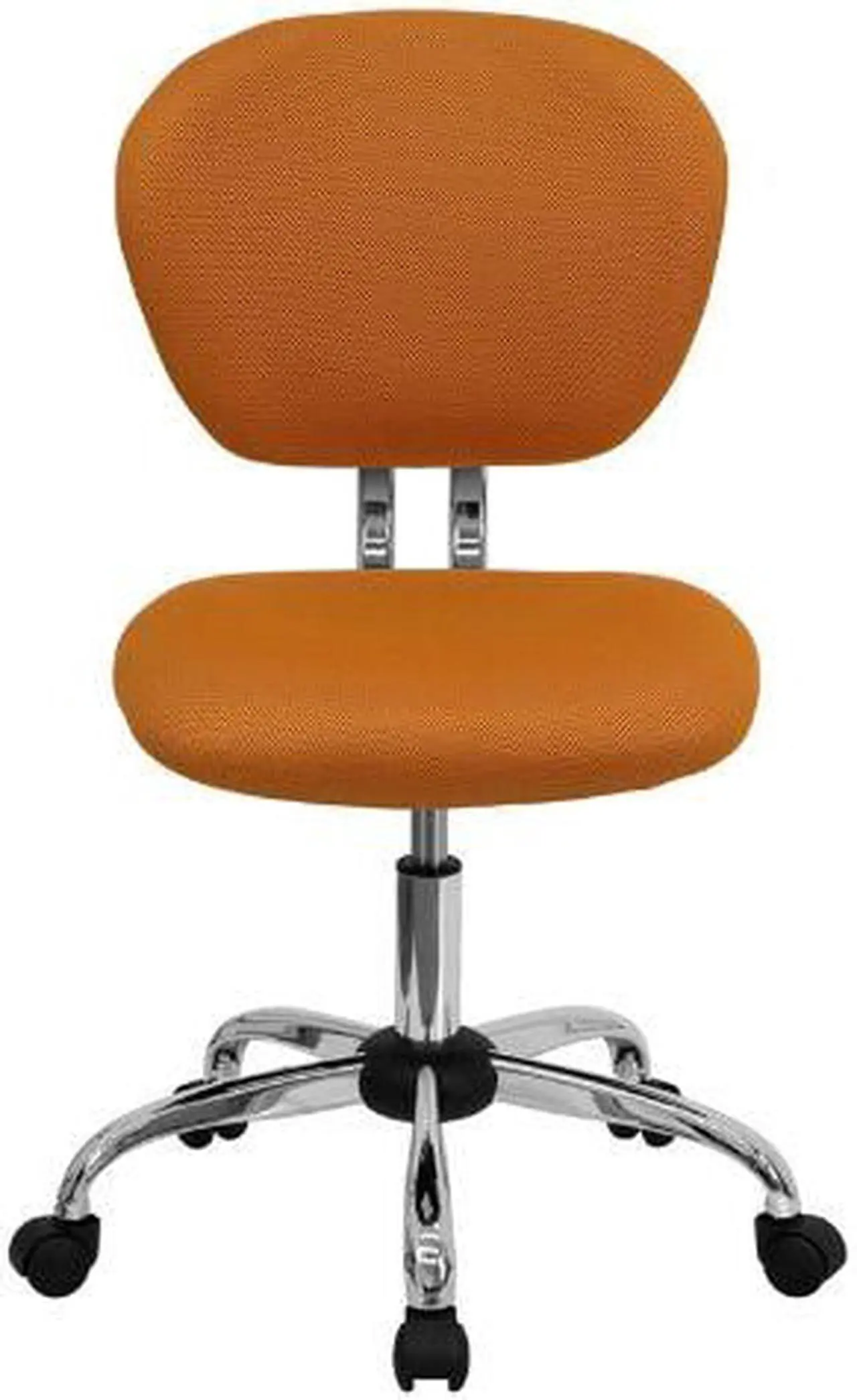 Alt view image 13 of 20 - Mid-Back Orange Mesh Padded Swivel Task Office Chair with Chrome Base