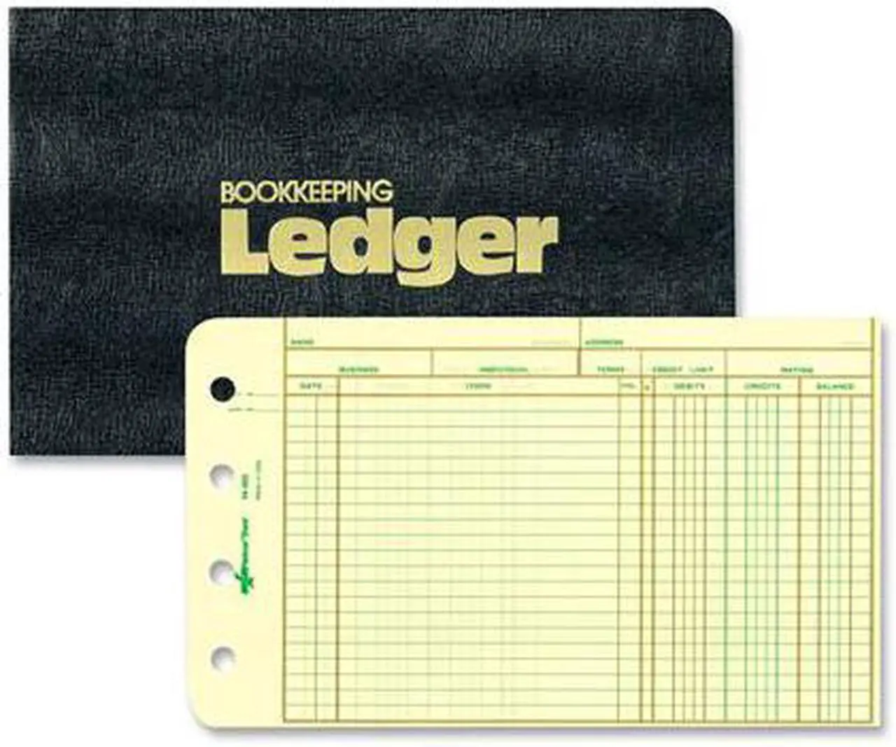 Alt view image 2 of 16 - National Four-Ring Ledger Binder Kit Black 8.5 x 5 100 Sheets/Book 63453
