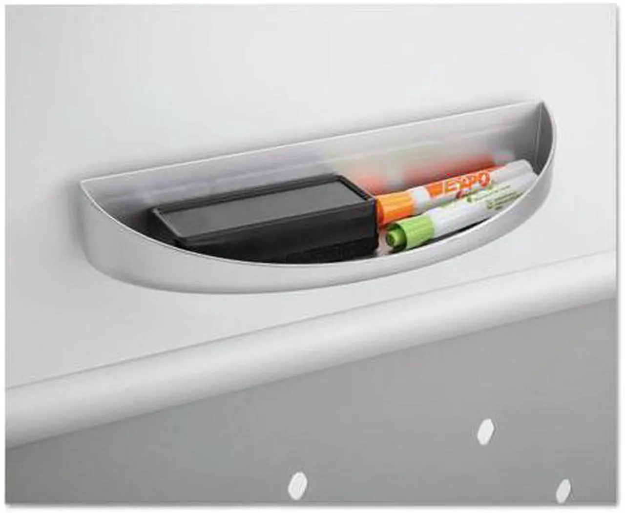 Alt view image 6 of 11 - Safco Rumba™ Whiteboard Screen Accessories Eraser Tray 12 1/4 x 2 1/4 Silver