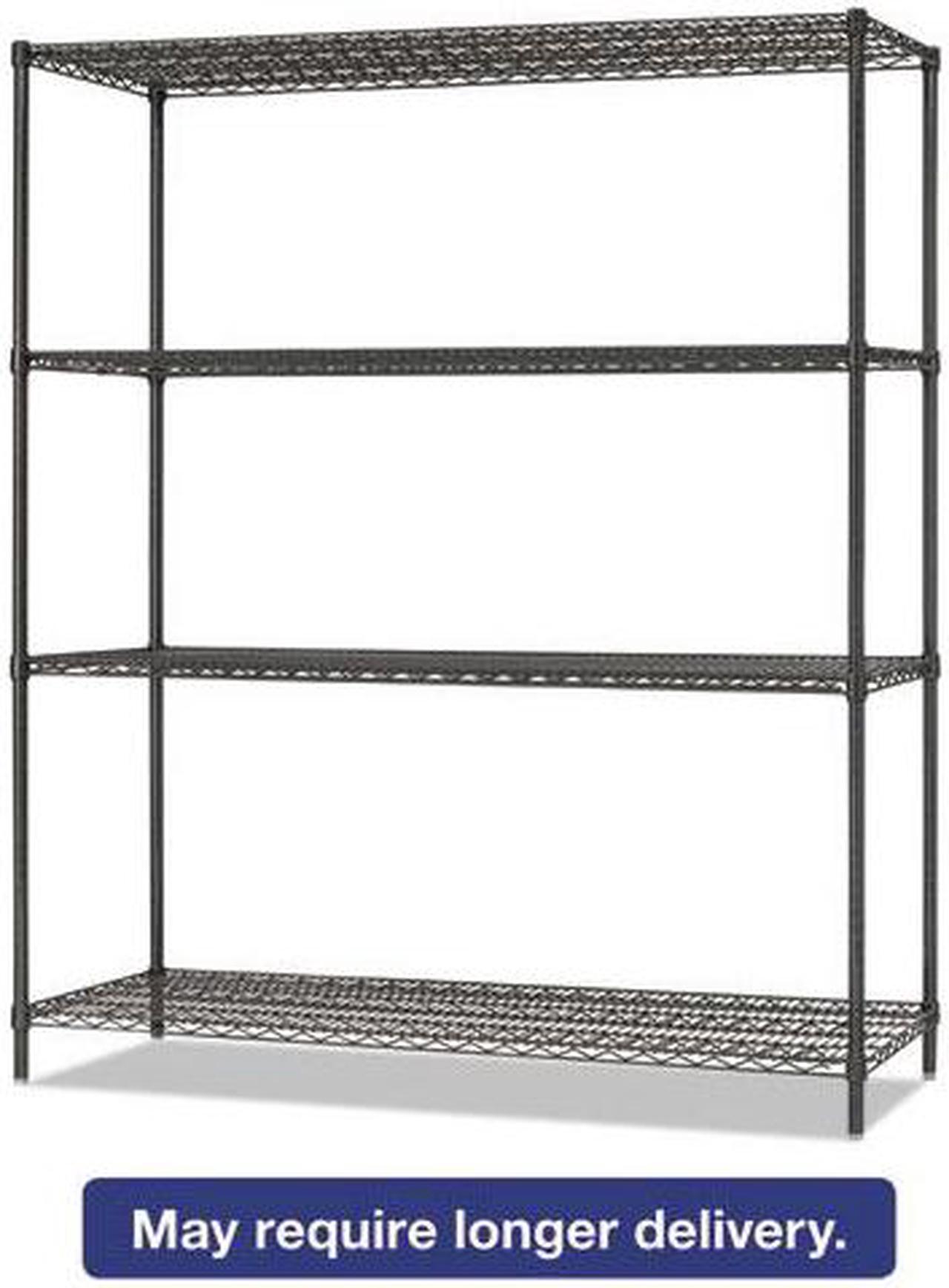 Alt view image 2 of 12 - Alera - 4TIND6018BA - All-Purpose Wire Shelving Starter Kit, 4-Shelf, 60 x 18 x 72, Black Anthracite+