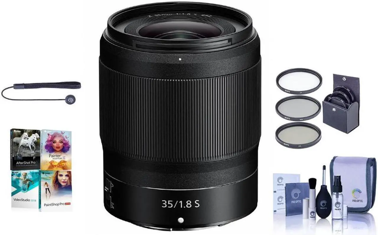 Main image of Nikon NIKKOR Z 35mm f/1.8 S Lens for Z Series Mirrorless Cameras - Bundle With 62mm Filter Kit, Cleaning Kit, Capleash II, Pc Software Package