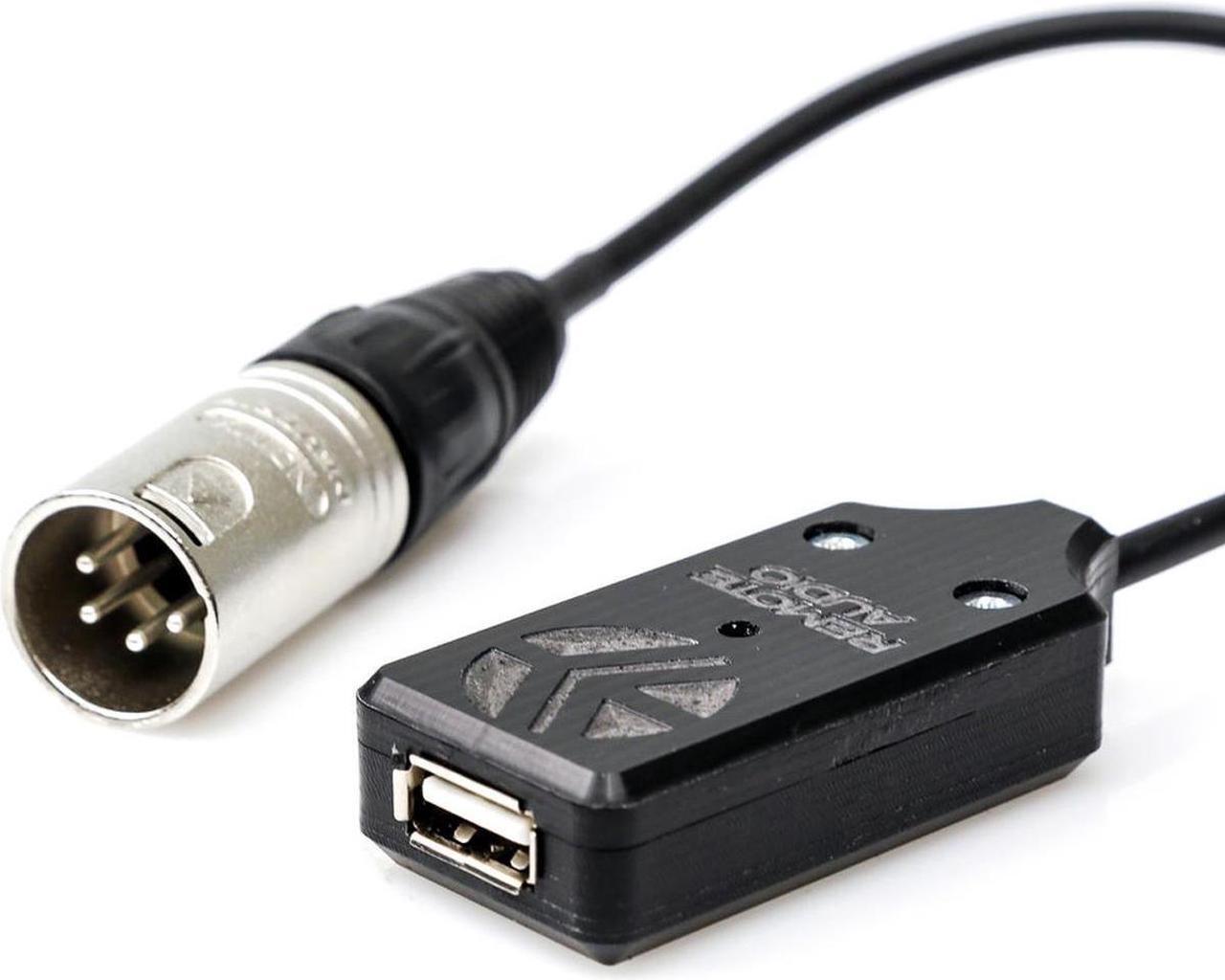 Alt view image 2 of 2 - Remote Audio 2' 4-Pin XLR Male to USB Power Cable, 5VDC, 3A Max Output #CAX4MUSB