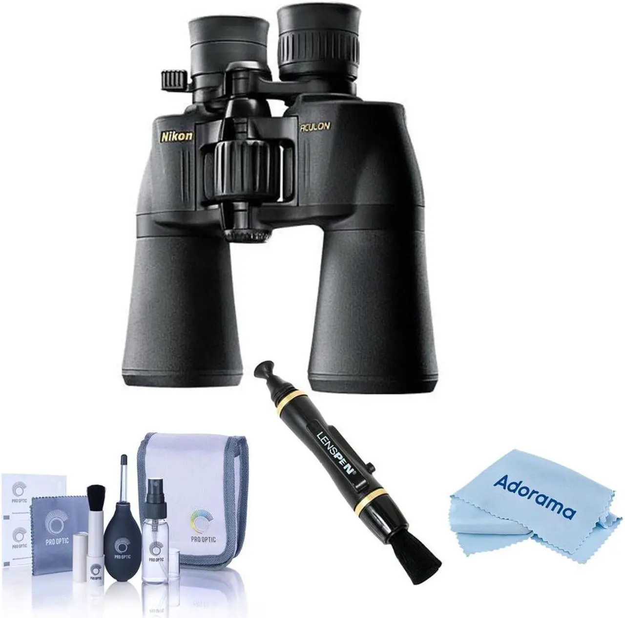 Main image of Nikon 10-22x50 Aculon A211 Zoom Porro Prism Binocular, Black, Bundle with Accessory Kit