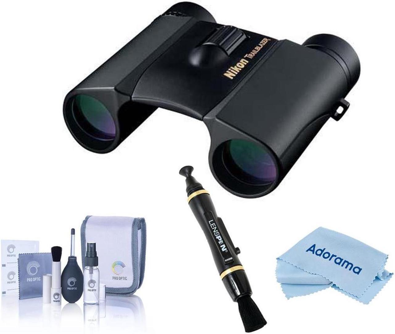 Main image of Nikon 10x25 Trailblazer ATB Roof Prism Binocular, Black, Bundle w/Cleaning Kits