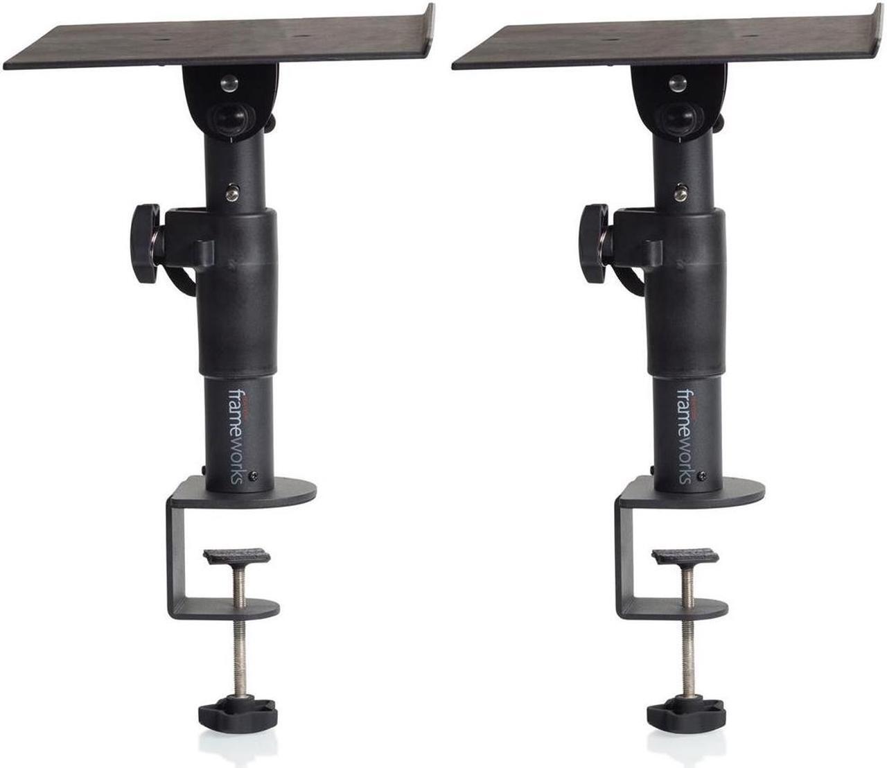 Alt view image 4 of 11 - Gator Cases Frameworks Clamp-On Desktop Studio Monitor Stand, 2-Pack