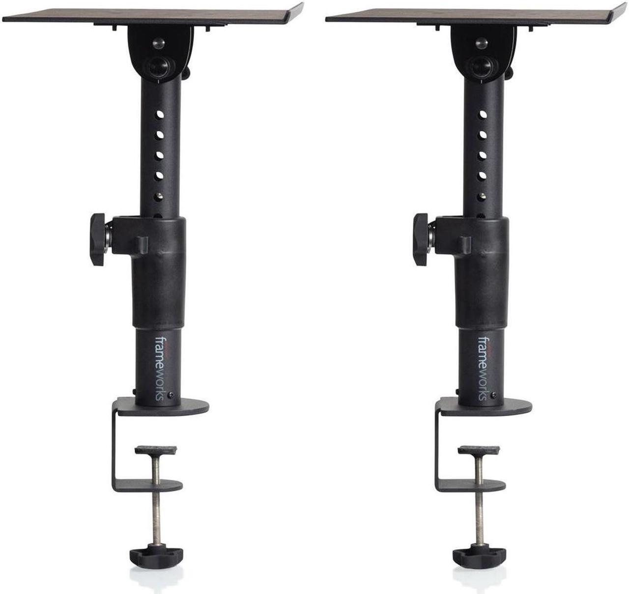 Alt view image 2 of 11 - Gator Cases Frameworks Clamp-On Desktop Studio Monitor Stand, 2-Pack