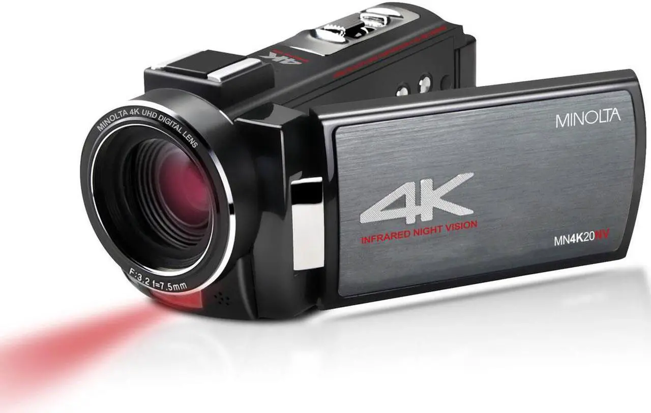 Minolta MN4K20NV 4K Ultra HD 3" Touchscreen Camcorder with Night Vision