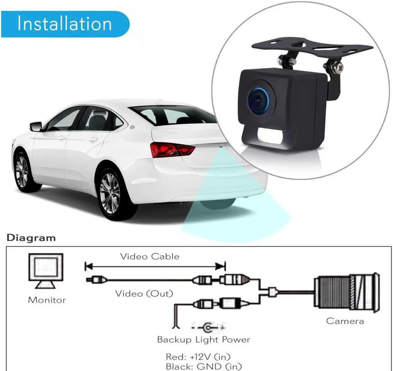 Alt view image 3 of 15 - rear view backup camera system  waterproof mini parking reverse license car vehicle rearview back up w/ 656x492p 420 tvl resolution, night vision, tiltadjustable angle, universal mount  pyle plcm11