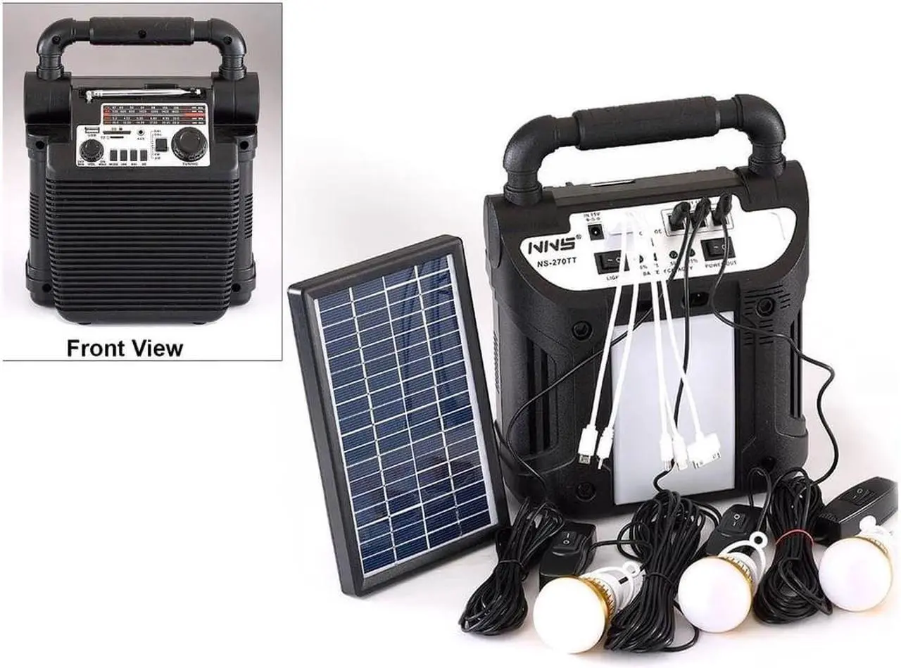 Alt view image 4 of 4 - Technical Pro SOLARBOX10 9-in-1 Solar Power Bank Speaker w/ 12V 3000 MAh Battery